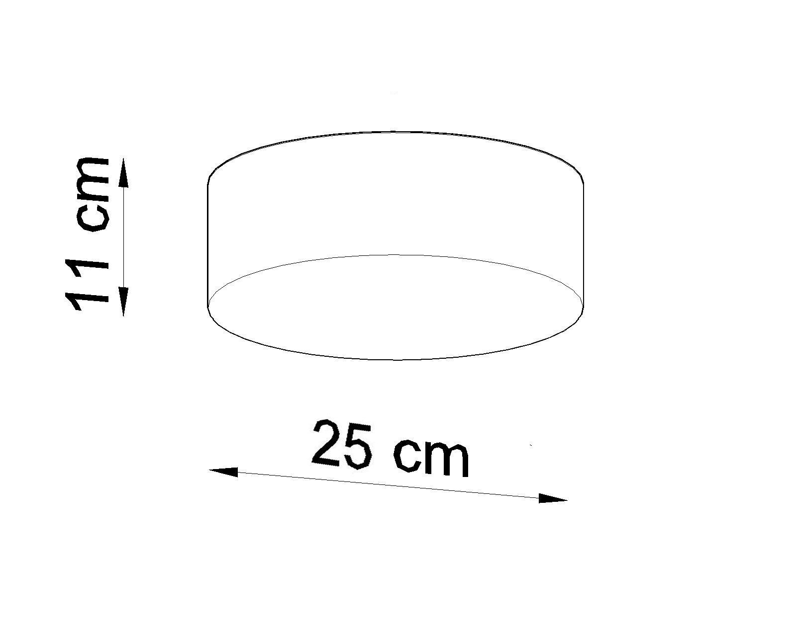 Deckenleuchte flach rund Ø 25 cm Grau E27 blendarm
