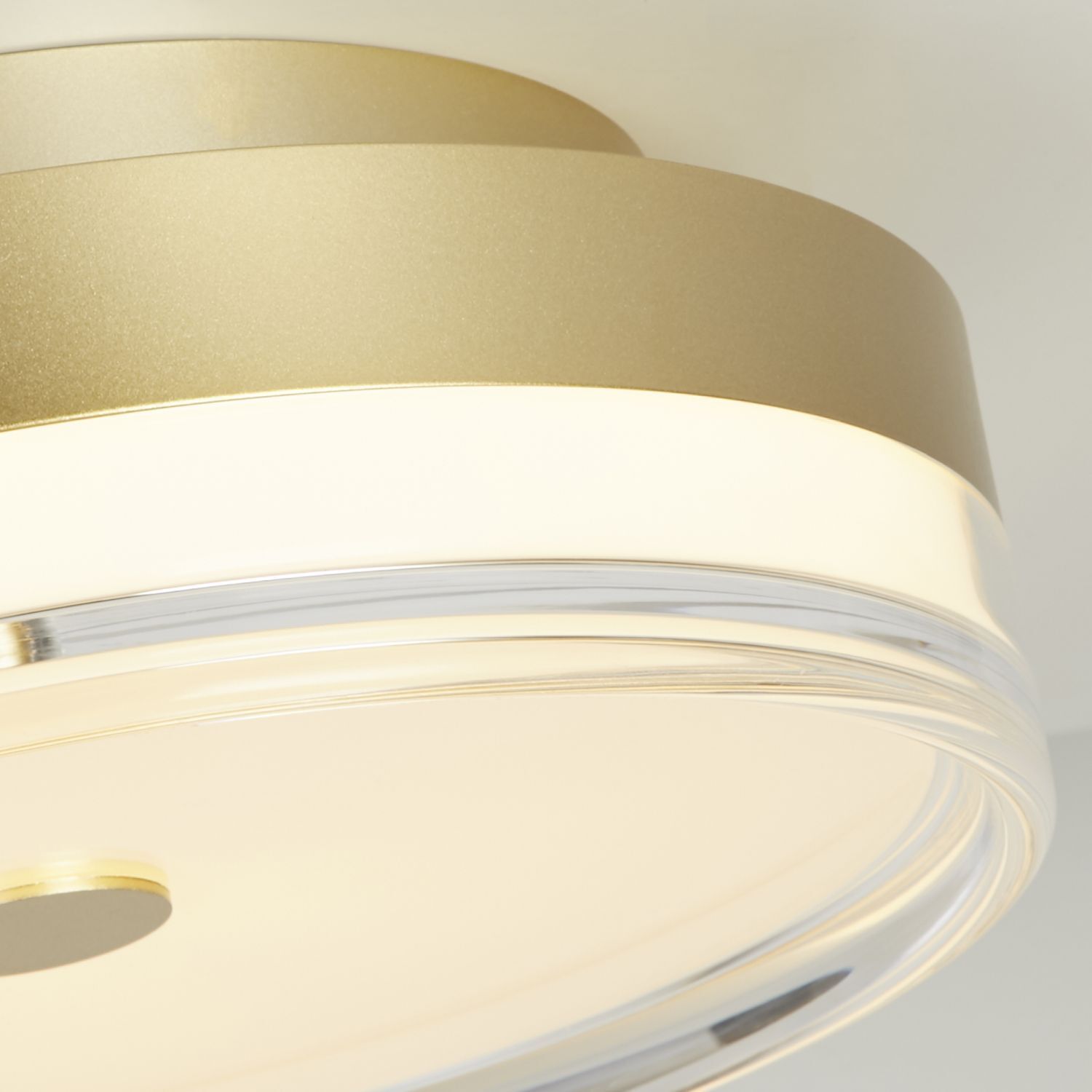 Runde LED Deckenlampe in Gold Metall Ø30 cm 3000 K 21 W