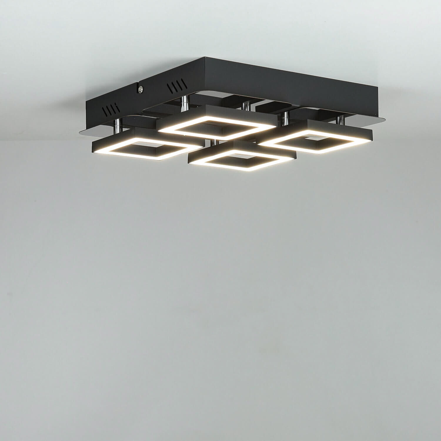 Deckenleuchte LED B: 25 cm Edelstahl in Schwarz Chrom 4200 K
