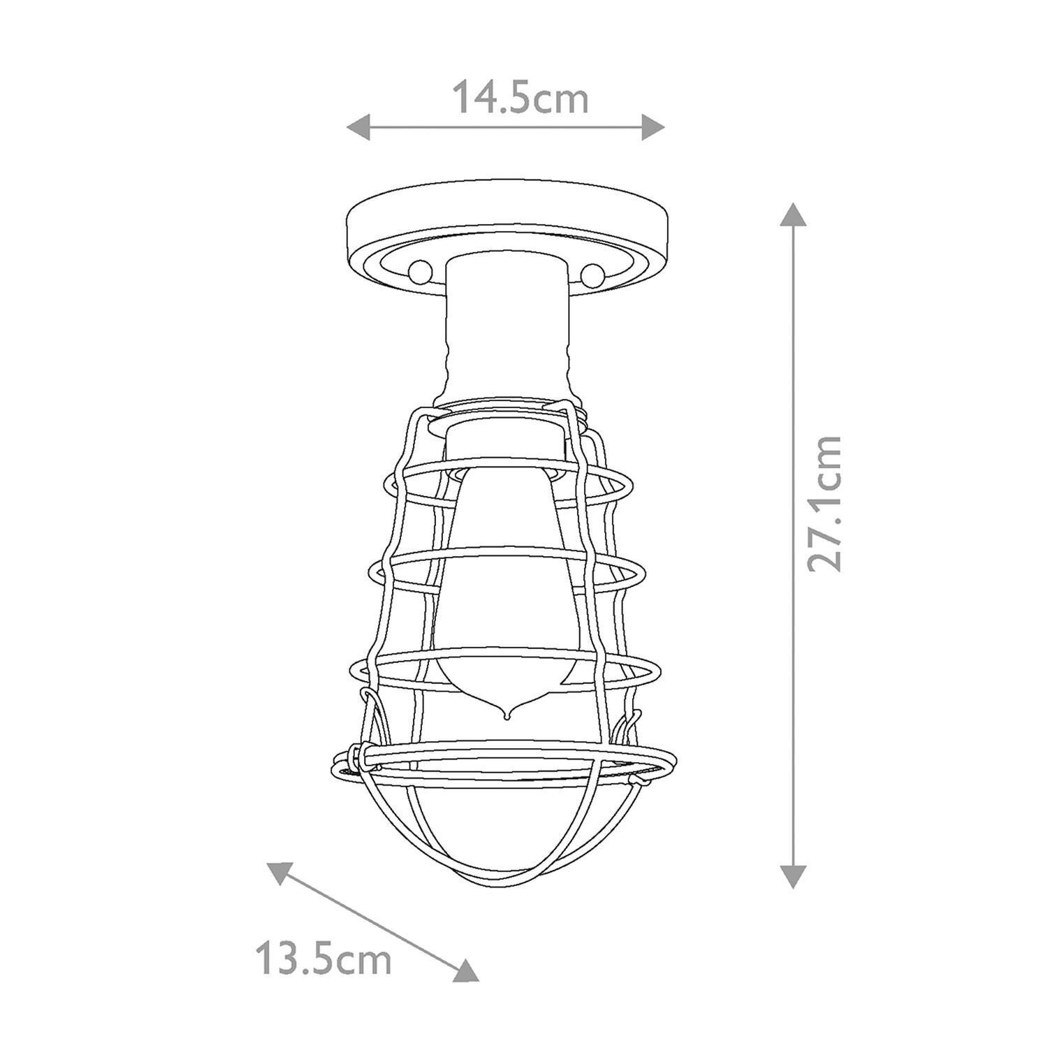 Wandlampe, Klemmstrahler, Metallrahmen, Gitterkorb, Industriestil