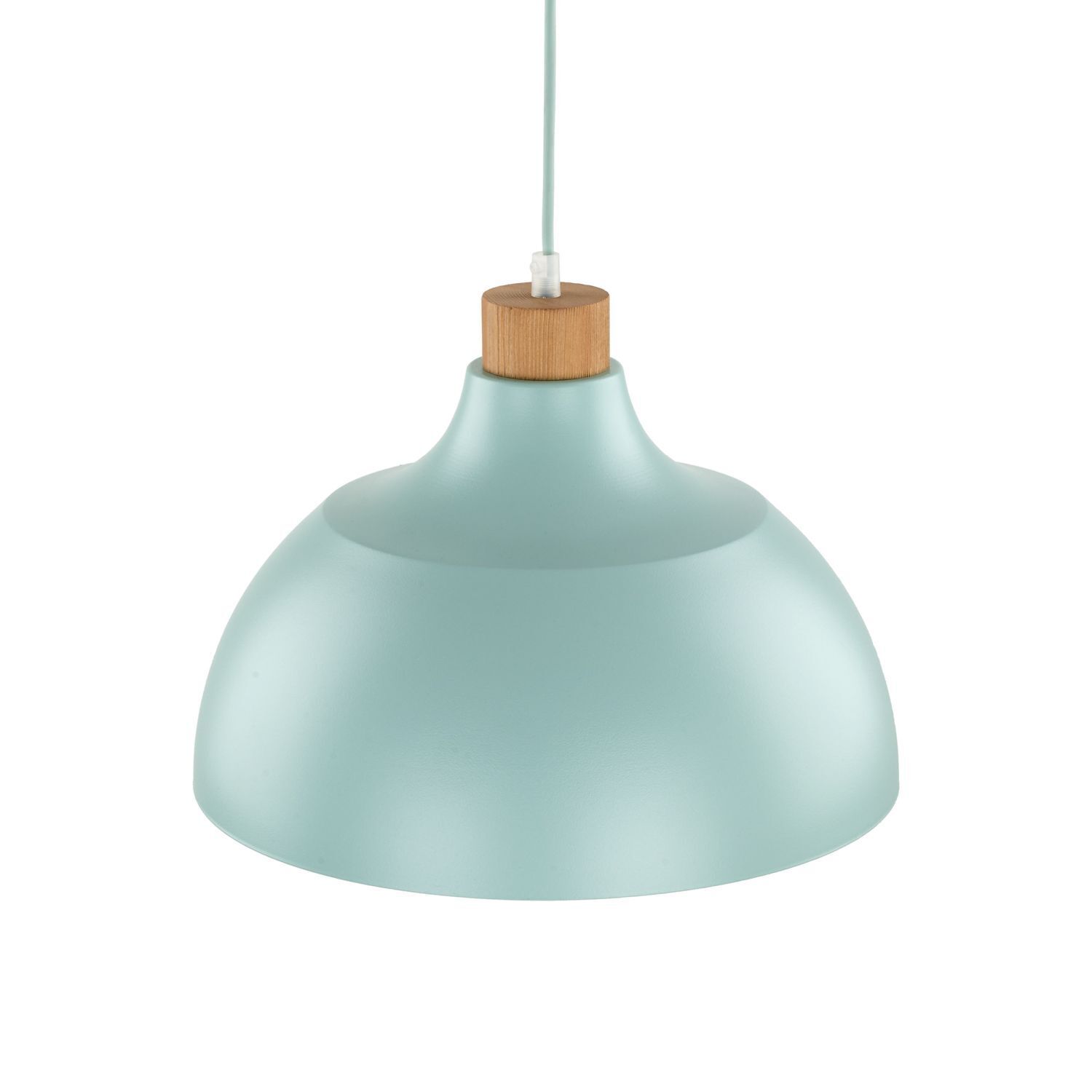Hängelampe Metall Holz Ø 34 cm rund Mint Grün E27 Retro Lampe, Leuchte, Kronleuchter, Deckenleuchte