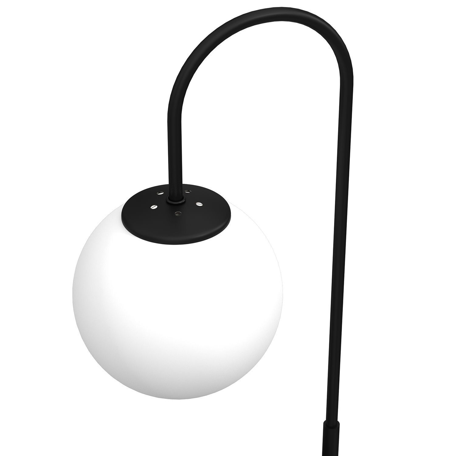 Nachttischleuchte Metall Glas E14 52 cm Schwarz Weiß