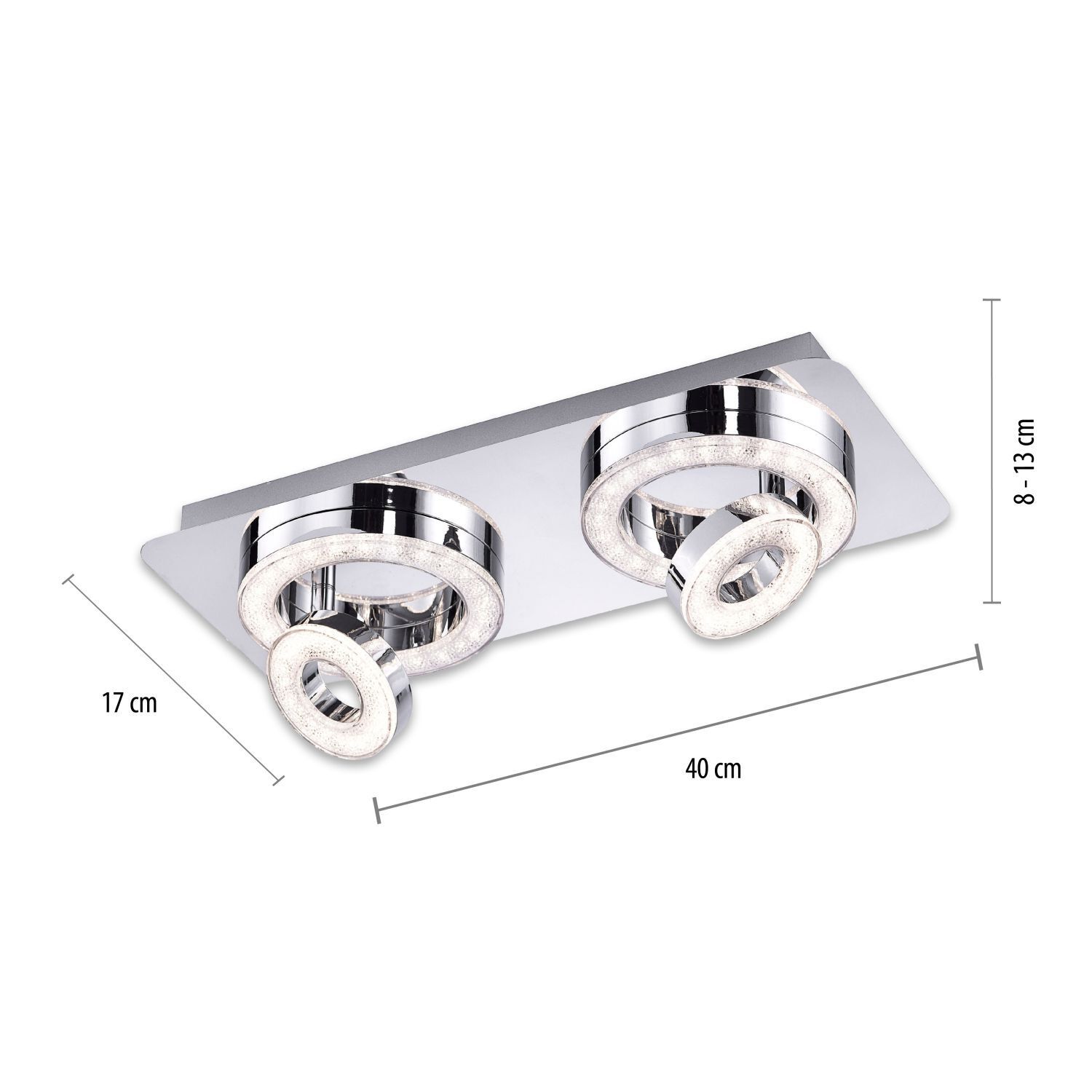 LED Deckenspot Metall flexibel 3000 K 1200 lm Chrom Band