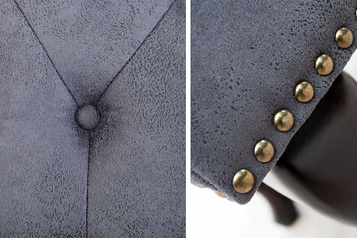 Hocker Microfaser Holz 80x45 cm in Antik Grau