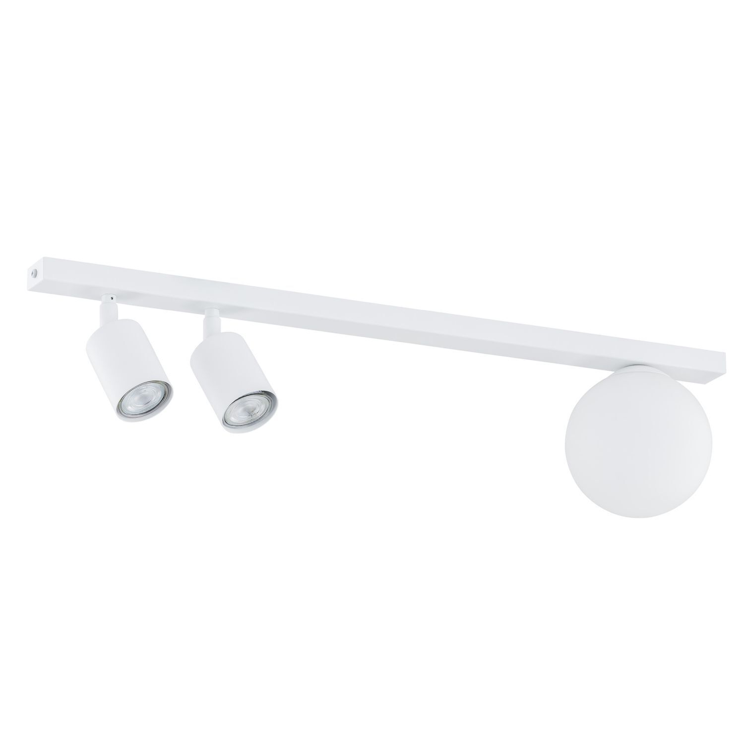 Deckenstrahler 60 cm lang Weiß GU10 + E14 Metall Glas