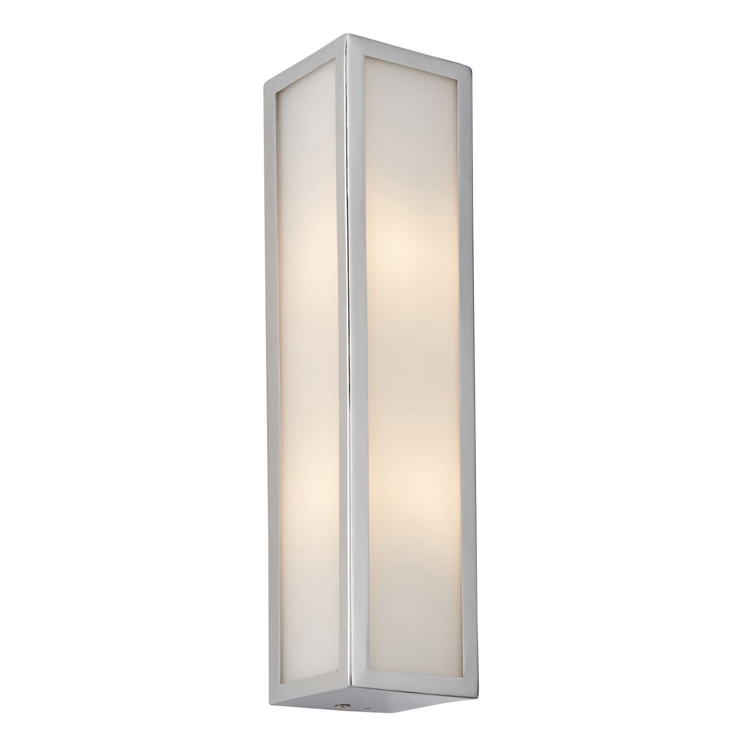 Badleuchte Wand IP44 Glas Metall H: 31,5 cm Chrom Weiß G9
