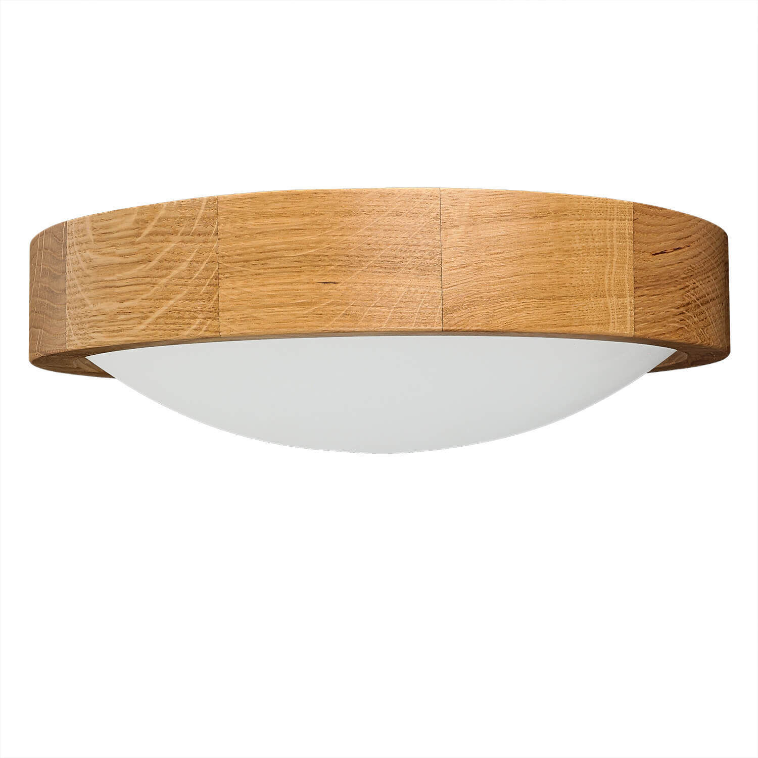 Deckenlampe rund Holz Glas Schirm Ø27cm Wohnzimmer