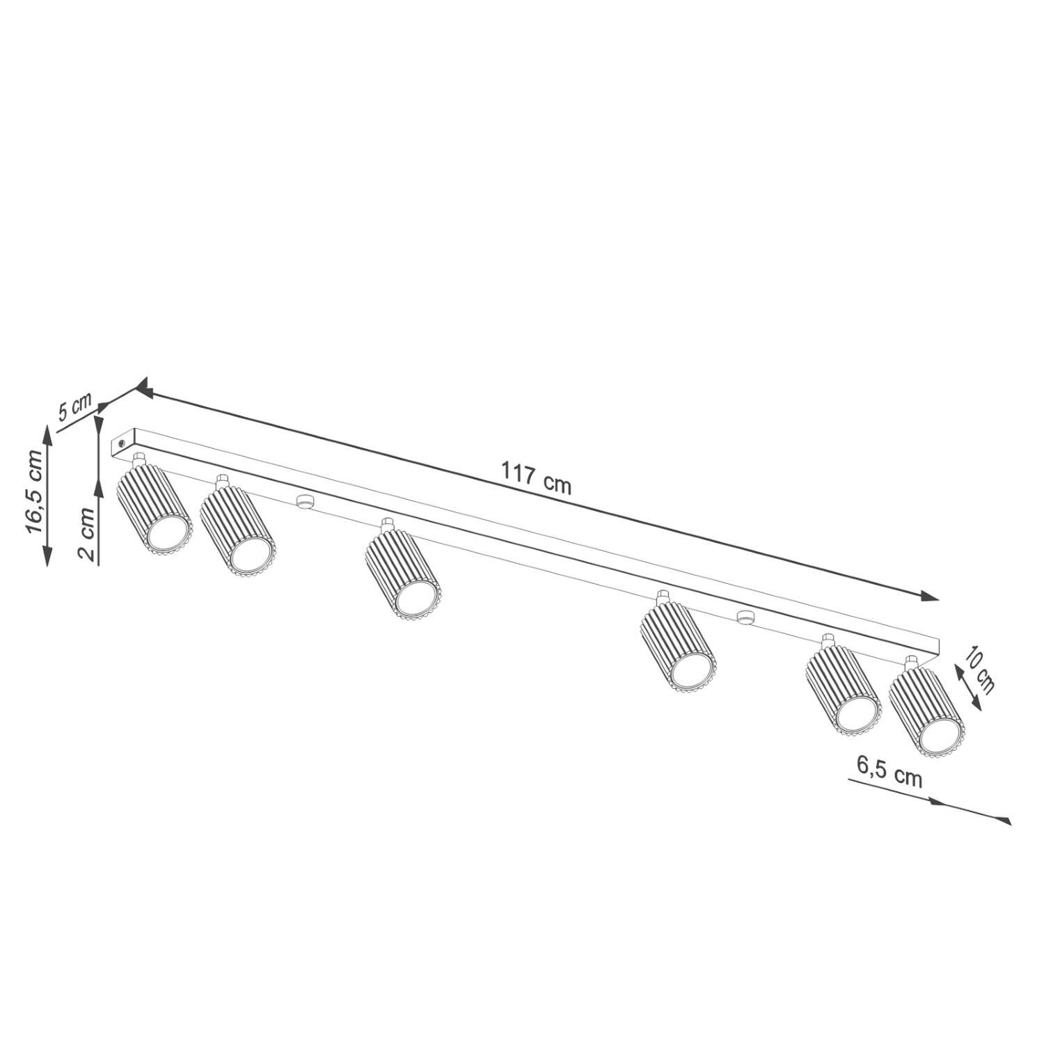 Deckenlampe Modern Weiß 117 cm schwenkbar 6x GU10 Aluminium