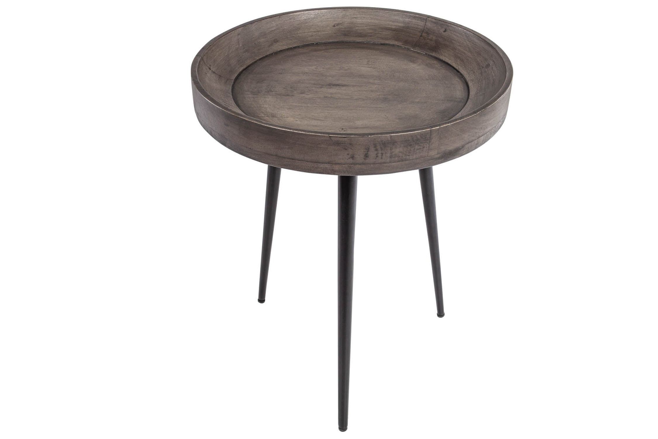 Beistelltisch Akazienholz Metall in Grau Schwarz 45x45 cm Moebel