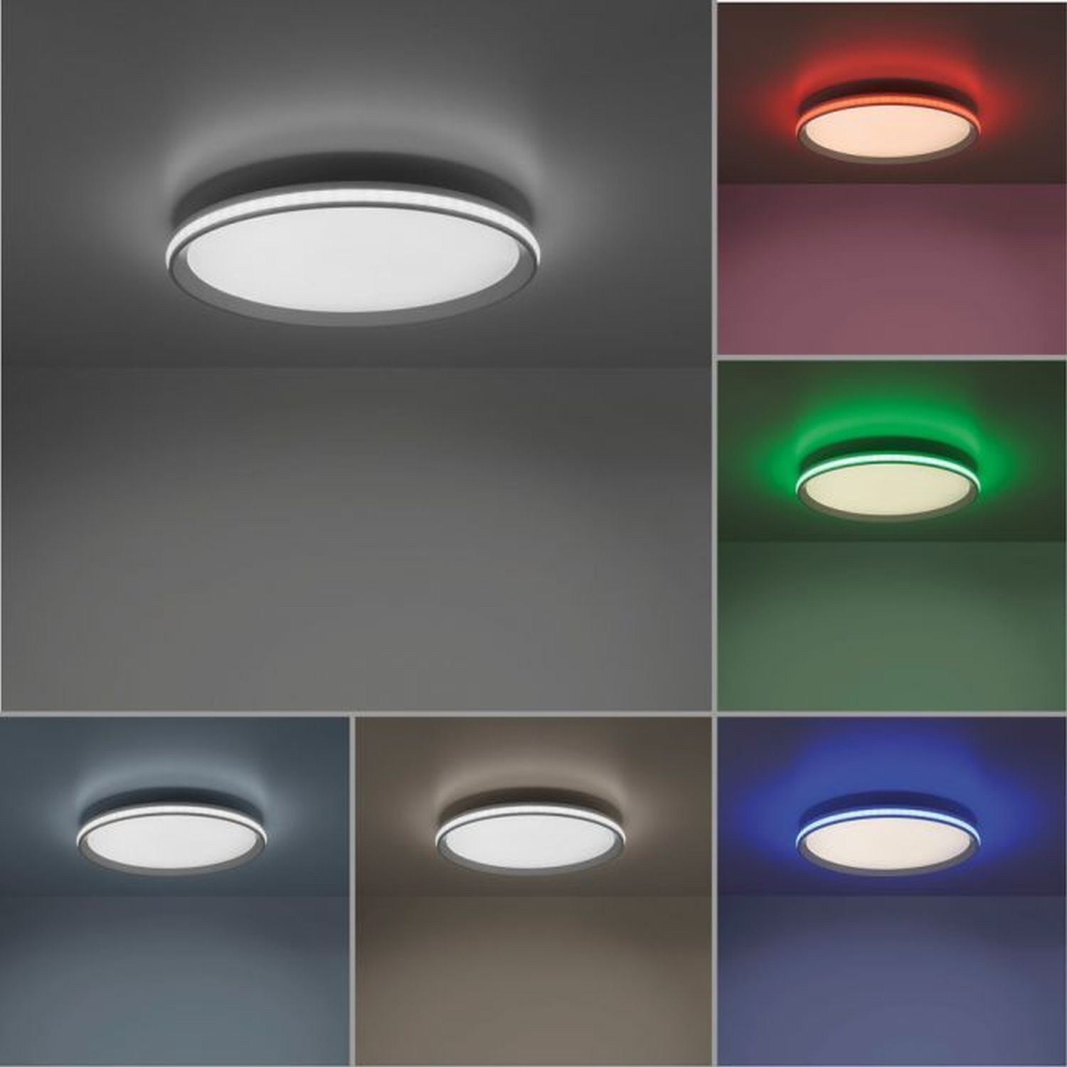 Moderne LED Deckenlampe RGB Licht Ø45 cm 2800 lm 22 W Deckenleuchte, Leuchte