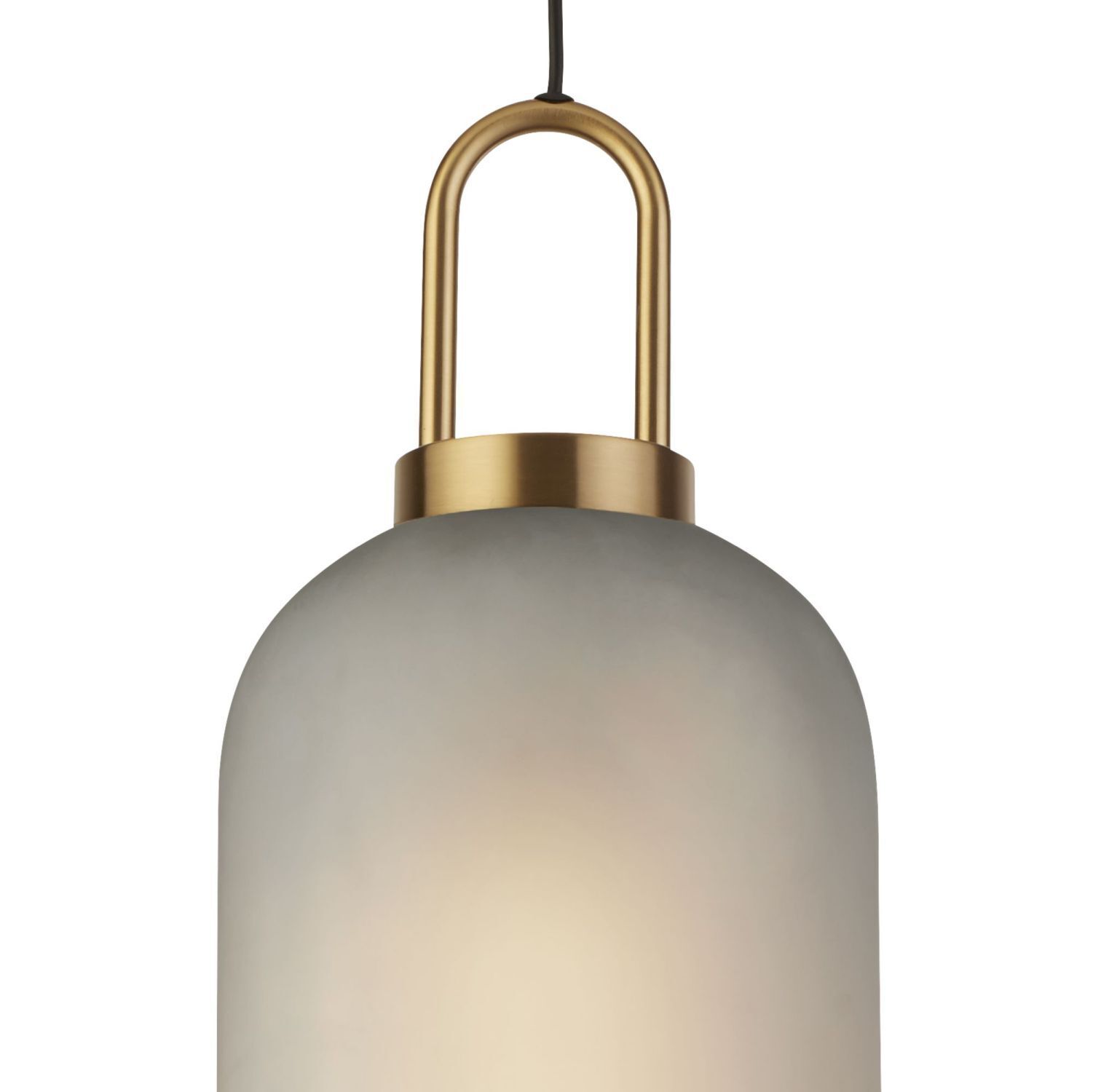 Pendelleuchte in Messing Weiß geätzt E27 Ø 15 cm Glas