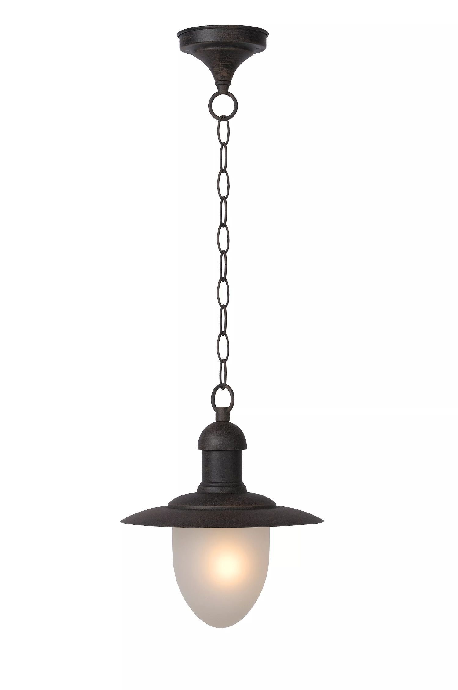 Outdoor Pendelleuchte Metall Glas Rostbraun IP44