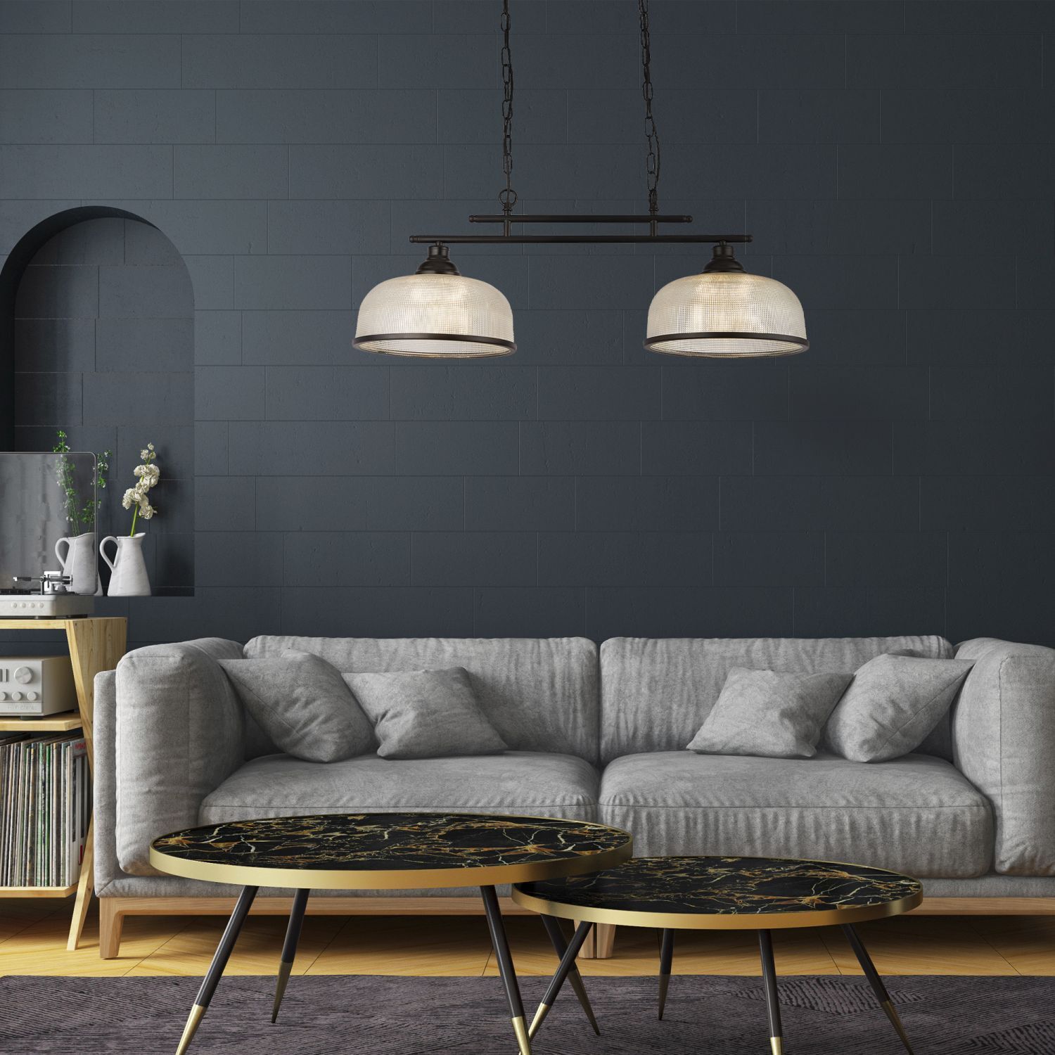 Billardleuchte Esstisch B: 75 cm E27 verstellbar Schwarz
