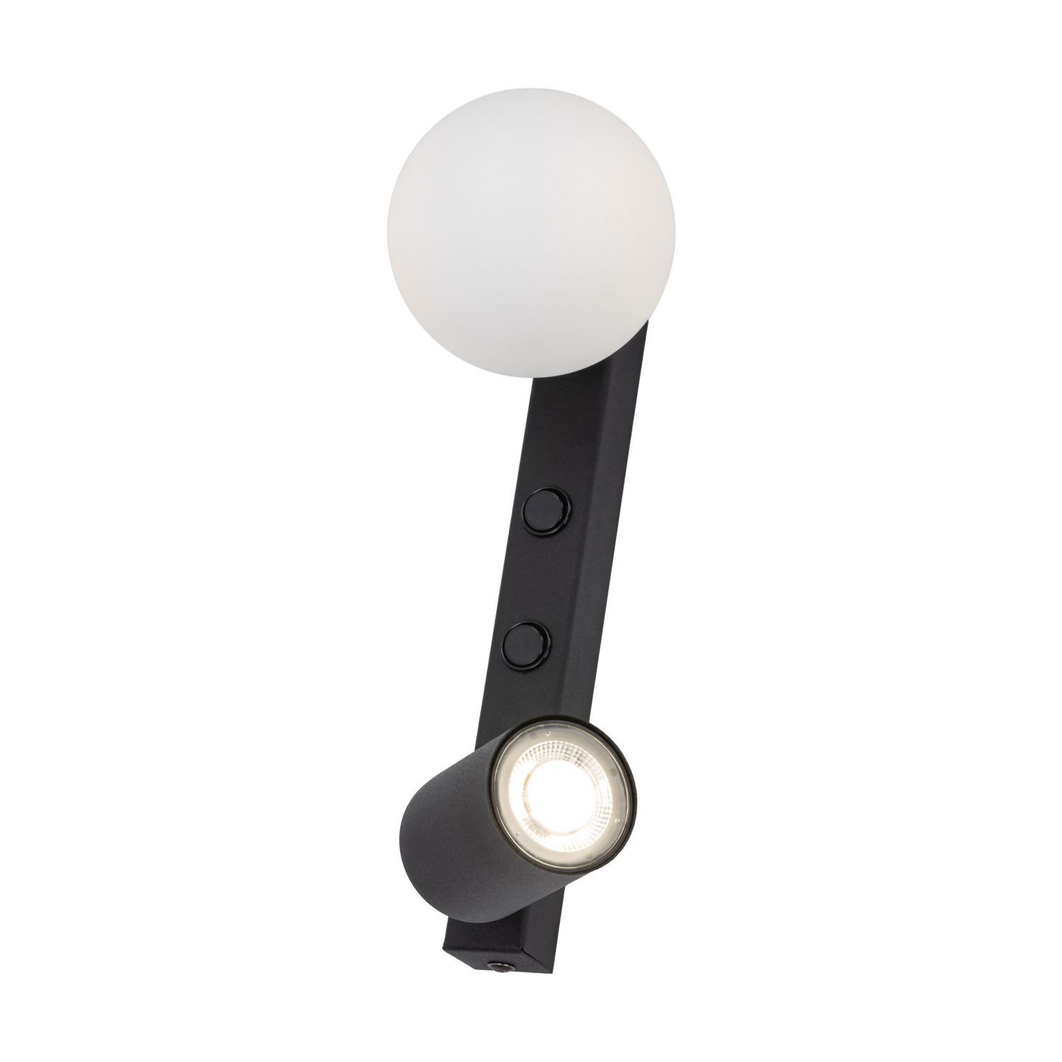 Spot Wandleuchte mit Schalter H: 35 cm GU10 + G9 Glas Metall