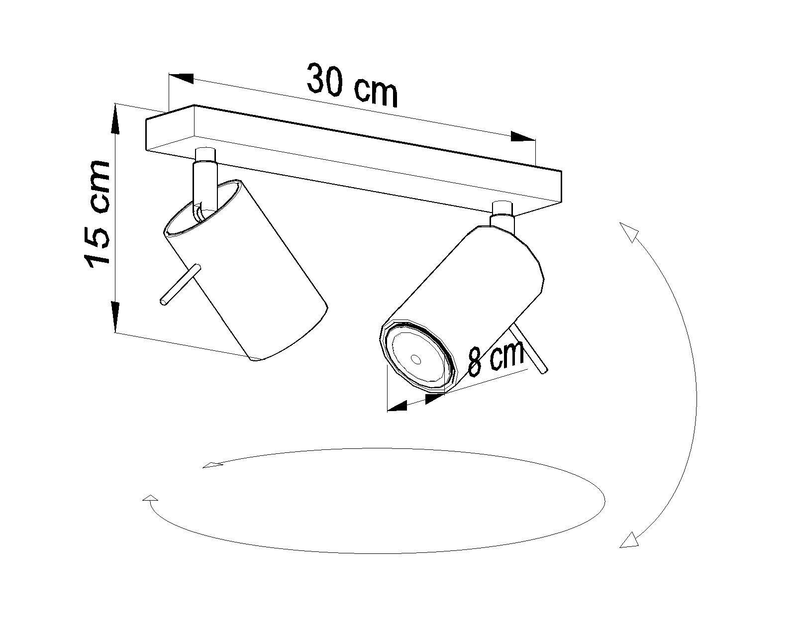 Grauer Deckenstrahler ETNA L:30cm 2x GU10