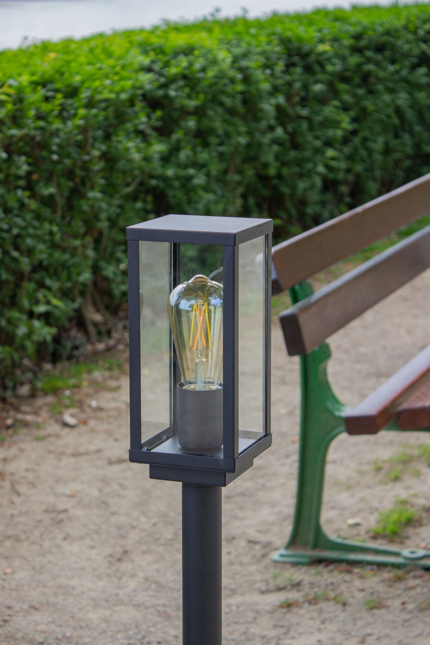 Lampe, Bank, Mobiliar, Laternenpfahl