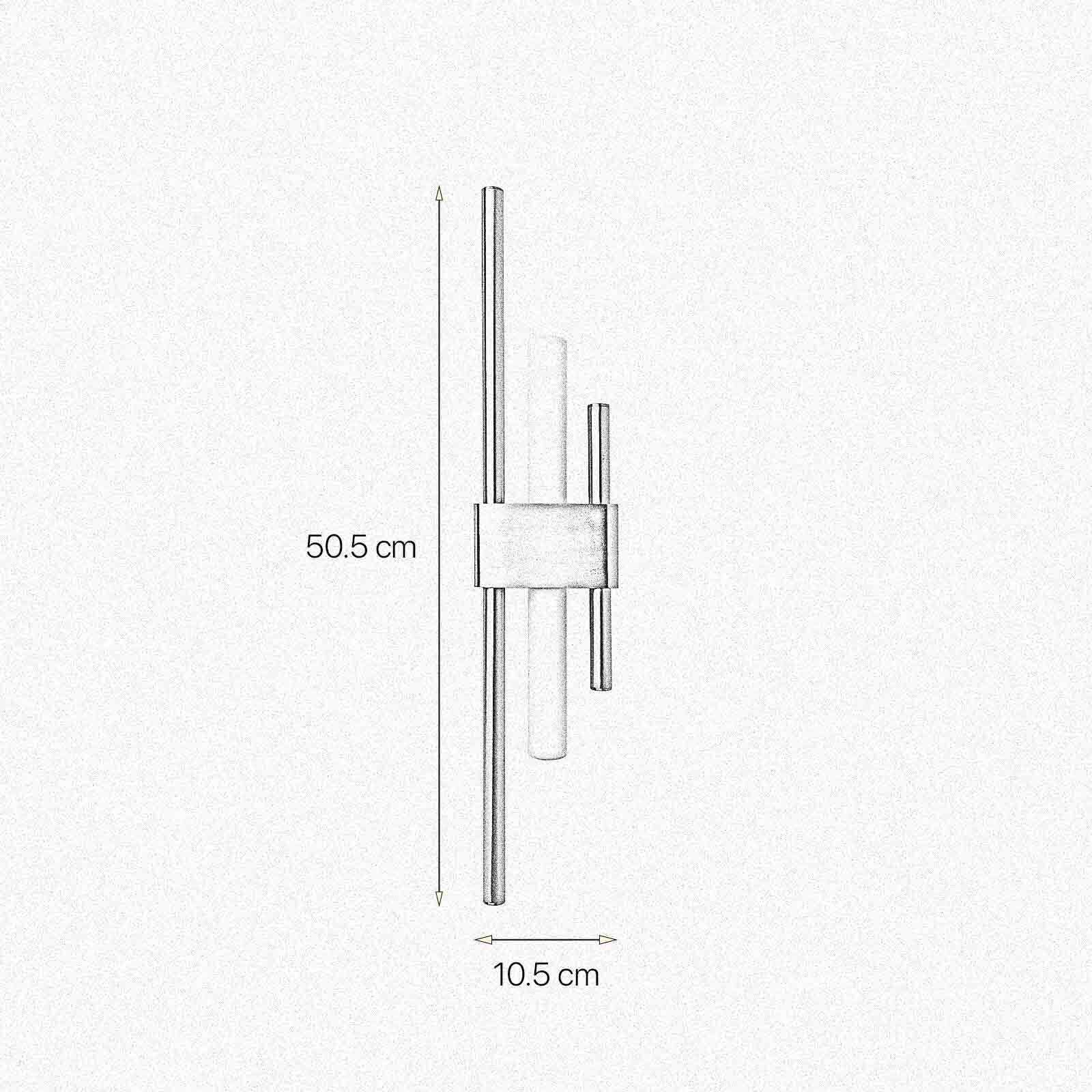 Wandlampe Messing massiv H: 50,5 cm Art Déco für S14d