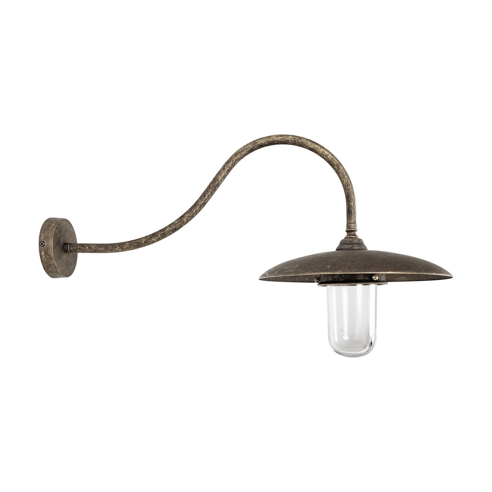 Außenleuchte Wand IP44 E27 Glas Messing massiv Maritim