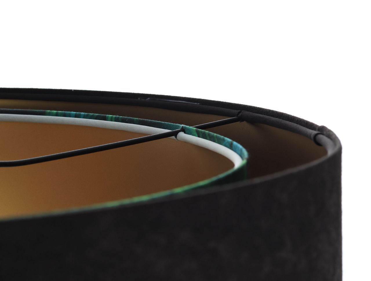 Pendelleuchte E27 rund D: 50 cm Stoff Velours Optik Tropical