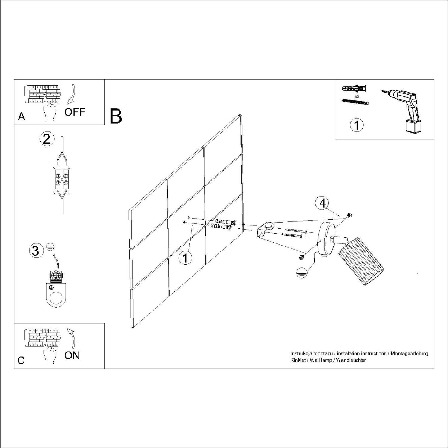 Wandleuchte schwenkbar GU10 B: 8 cm klein in Creme Modern CAD-Diagramm, Diagramm