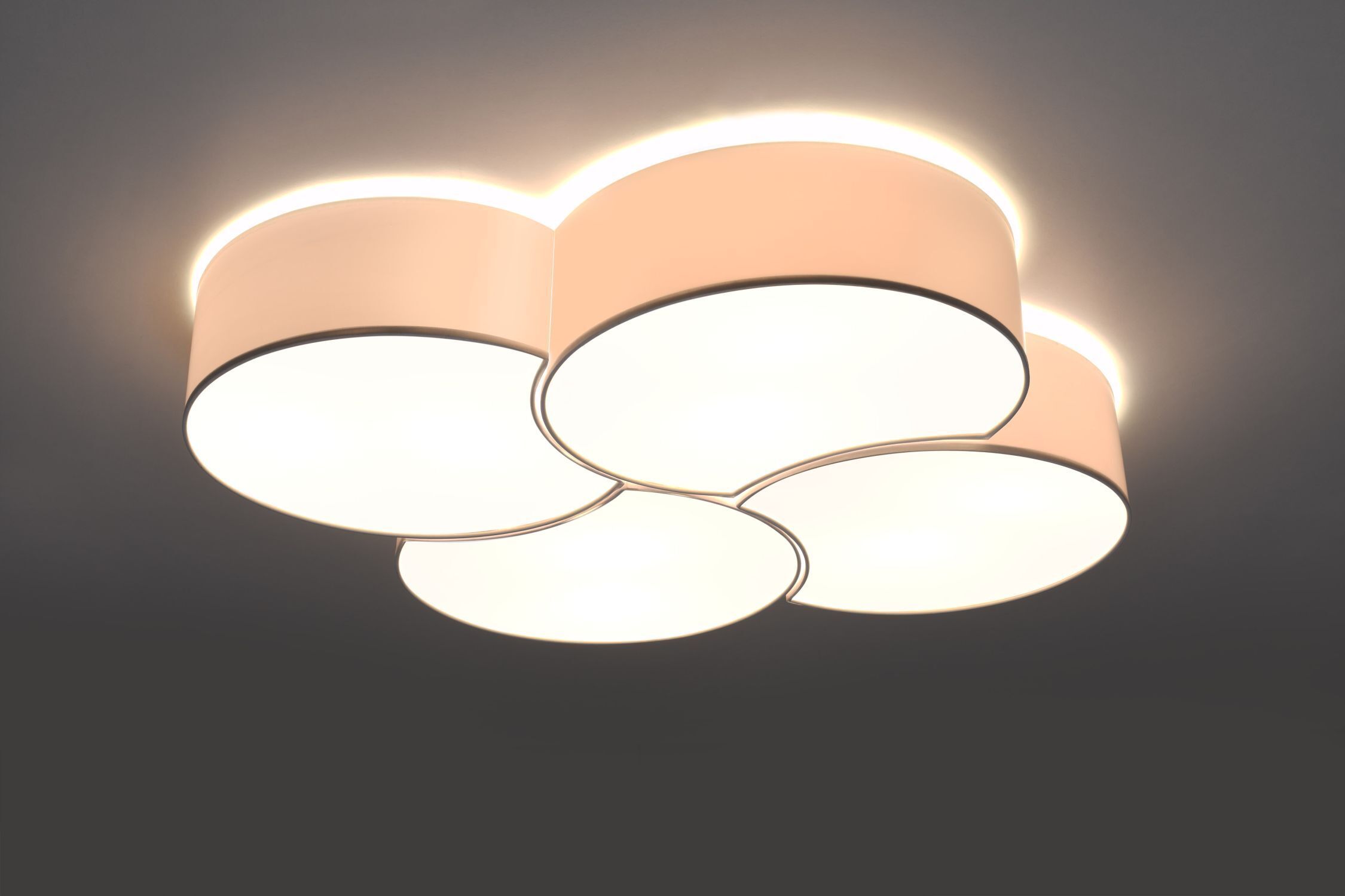Deckenlampe Modern Weiß 8x E27 blendarm Wohnzimmer