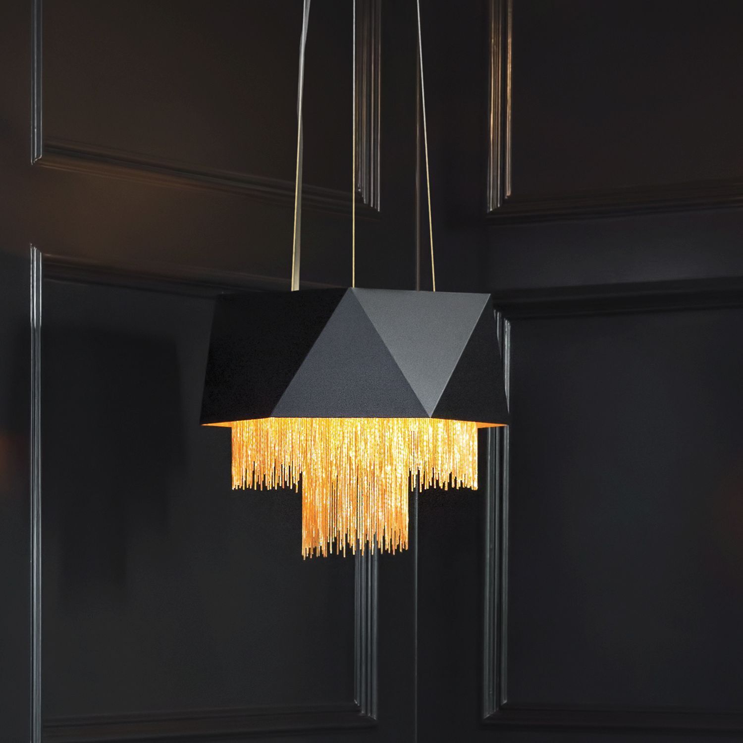 Hängelampe Modern Design Schwarz Gold Metall VENINA