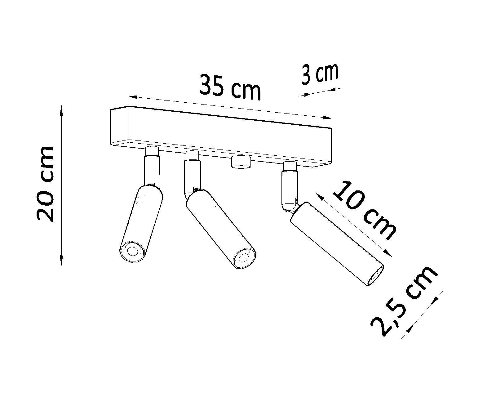 Deckenstrahler Metall 35 cm Weiß verstellbar 3-flammig