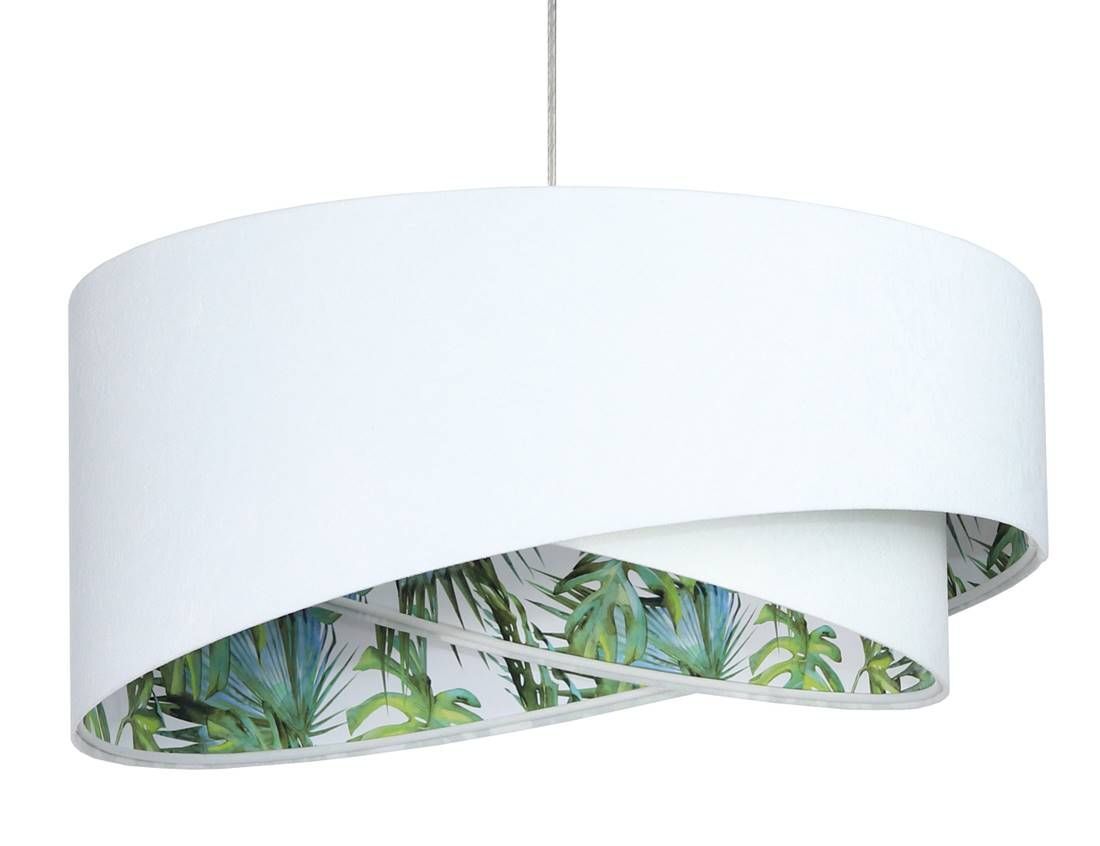 Pendelleuchte Weiß Grün Tropical Ø 50 cm E27 verstellbar