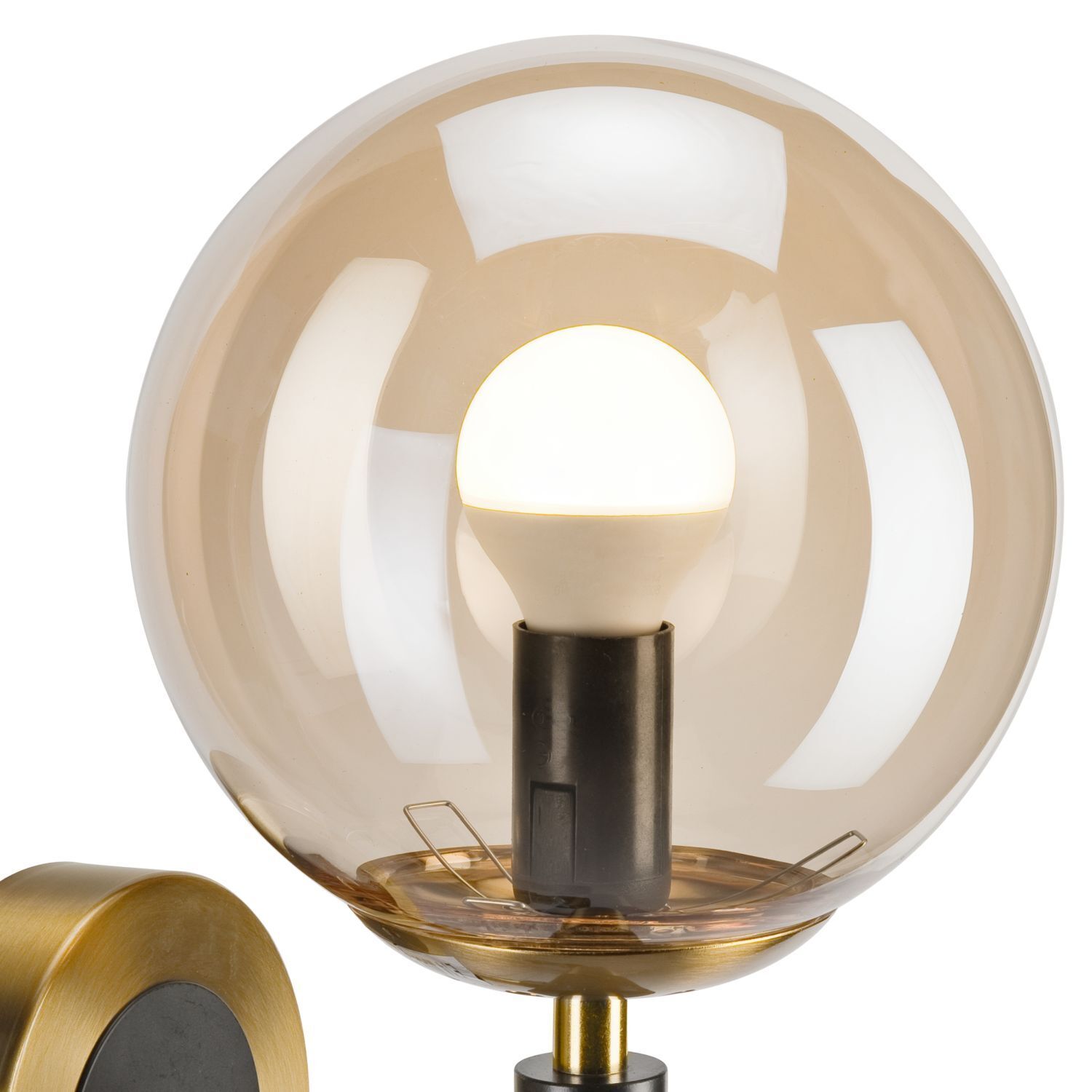 Kugel Wandlampe G9 Metall Glas blendarm T:19 cm in Gold Lampe, Beleuchtung, Licht, Teller