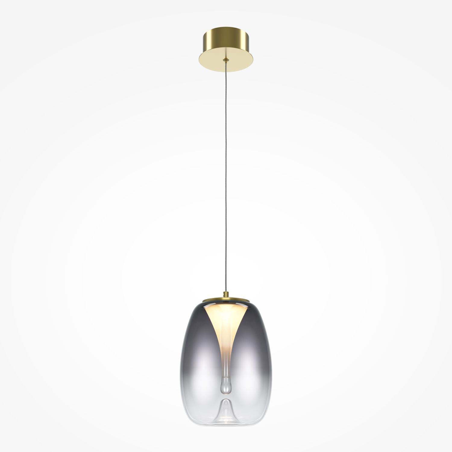 LED Hängelampe Rauchglas Aluminium warmweiß 3000 K rund
