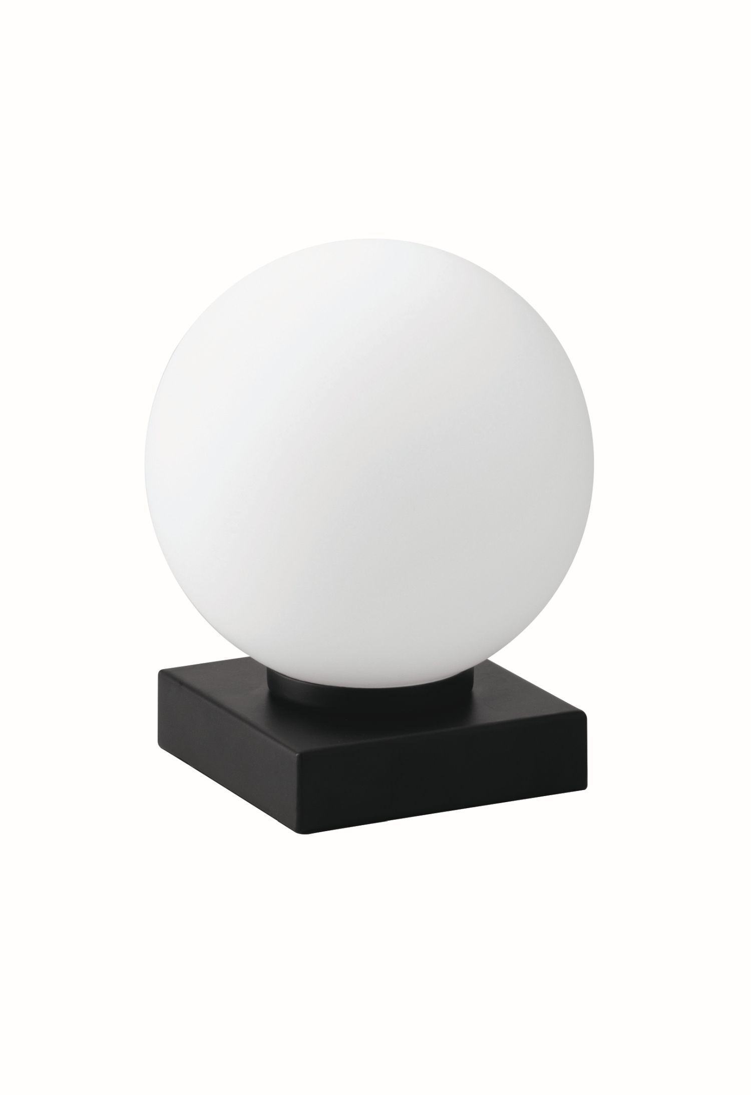 Tischlampe Schwarz Weiß Metall Glas Kugel E14 17,5 cm