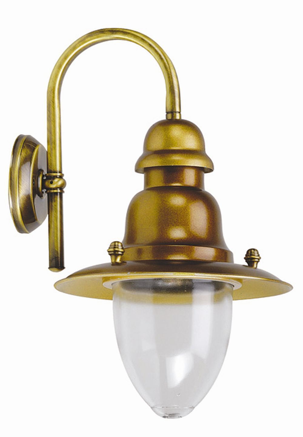 Elegante Außenwandleuchte Maritim in Messing antik IP43