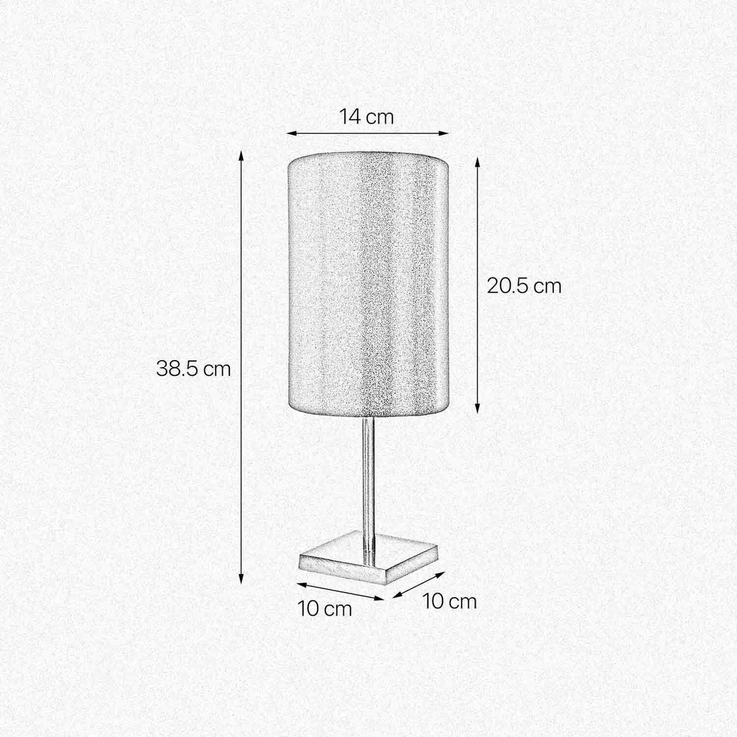 Tischlampe Messing Stoff 38,5 cm E27 in Bronze hell Braun