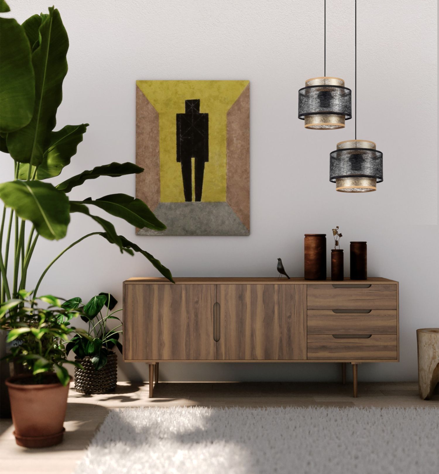 Moebel, Anrichte, Innenarchitektur, Pflanze im Topf, Pflanzgefäß