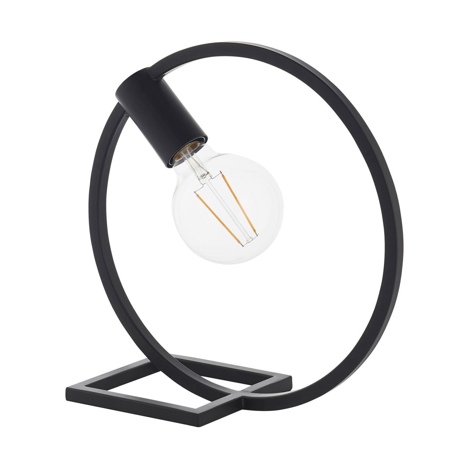 Tischlampe Metall 31,2 cm Schwarz rund Modern für E27