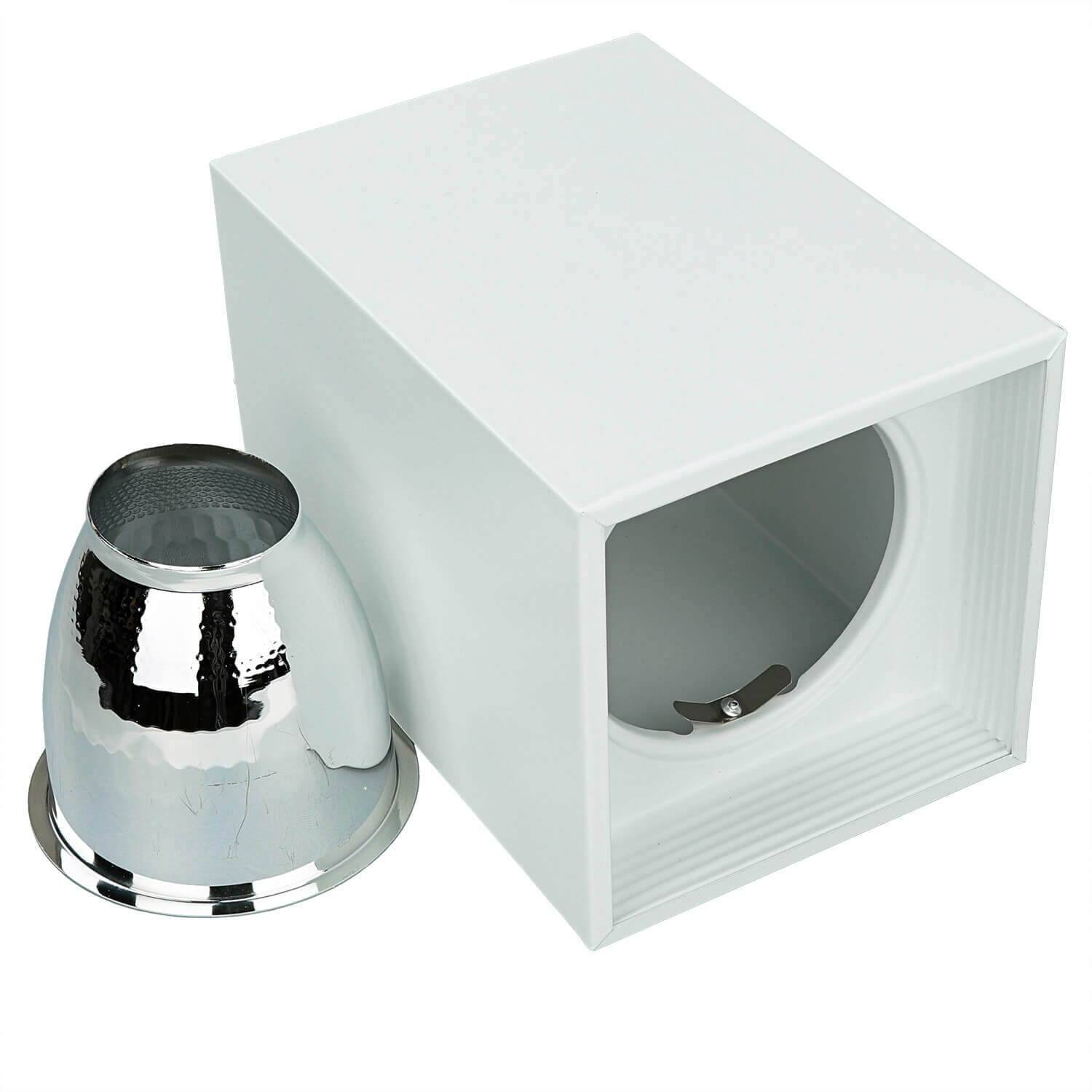 Deckenspot GU10 Weiß Metall eckig 11,5 cm breit DOWNLIGHT Schale