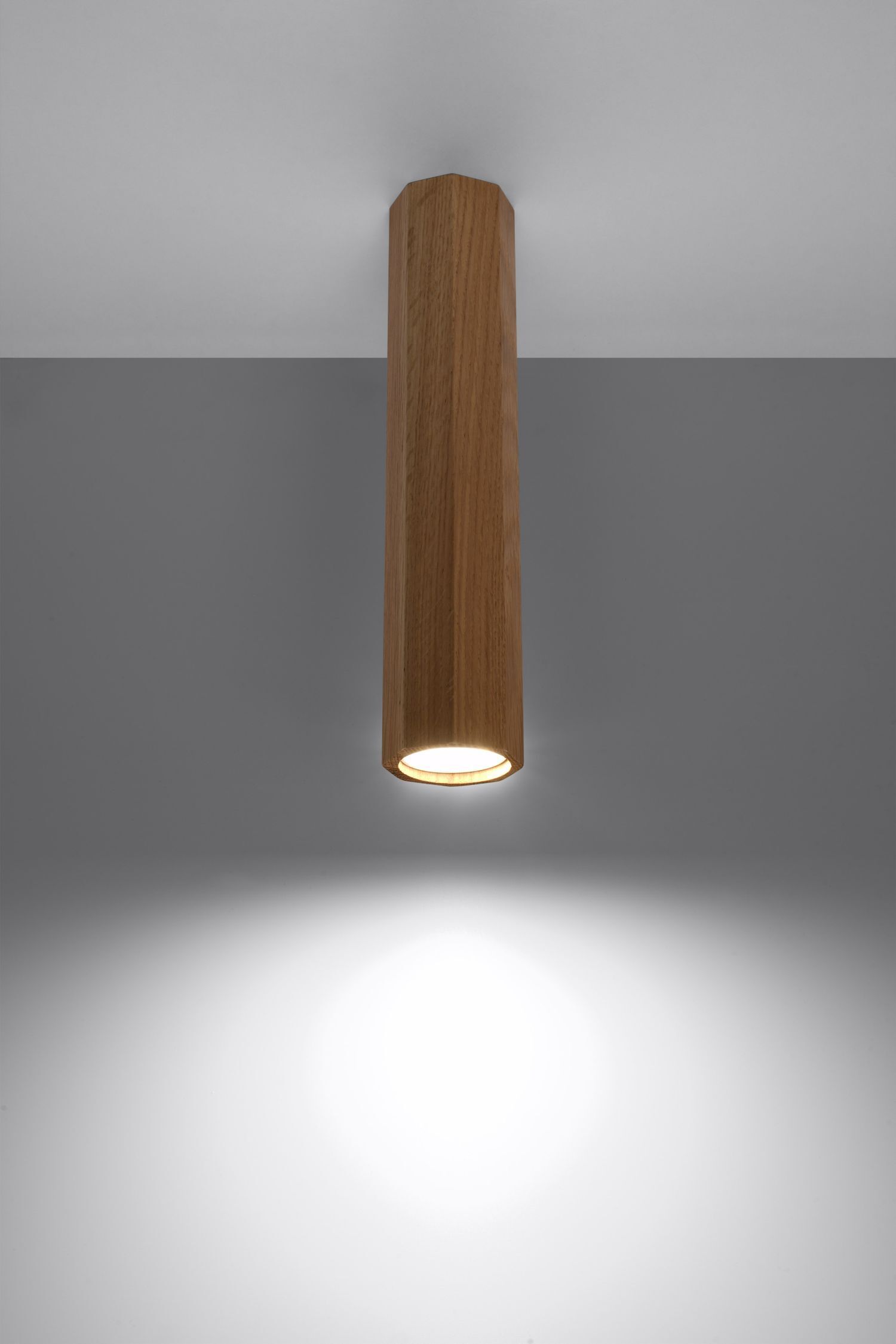 Deckenspot Holz H: 30 cm schmal GU10 blendarm Modern