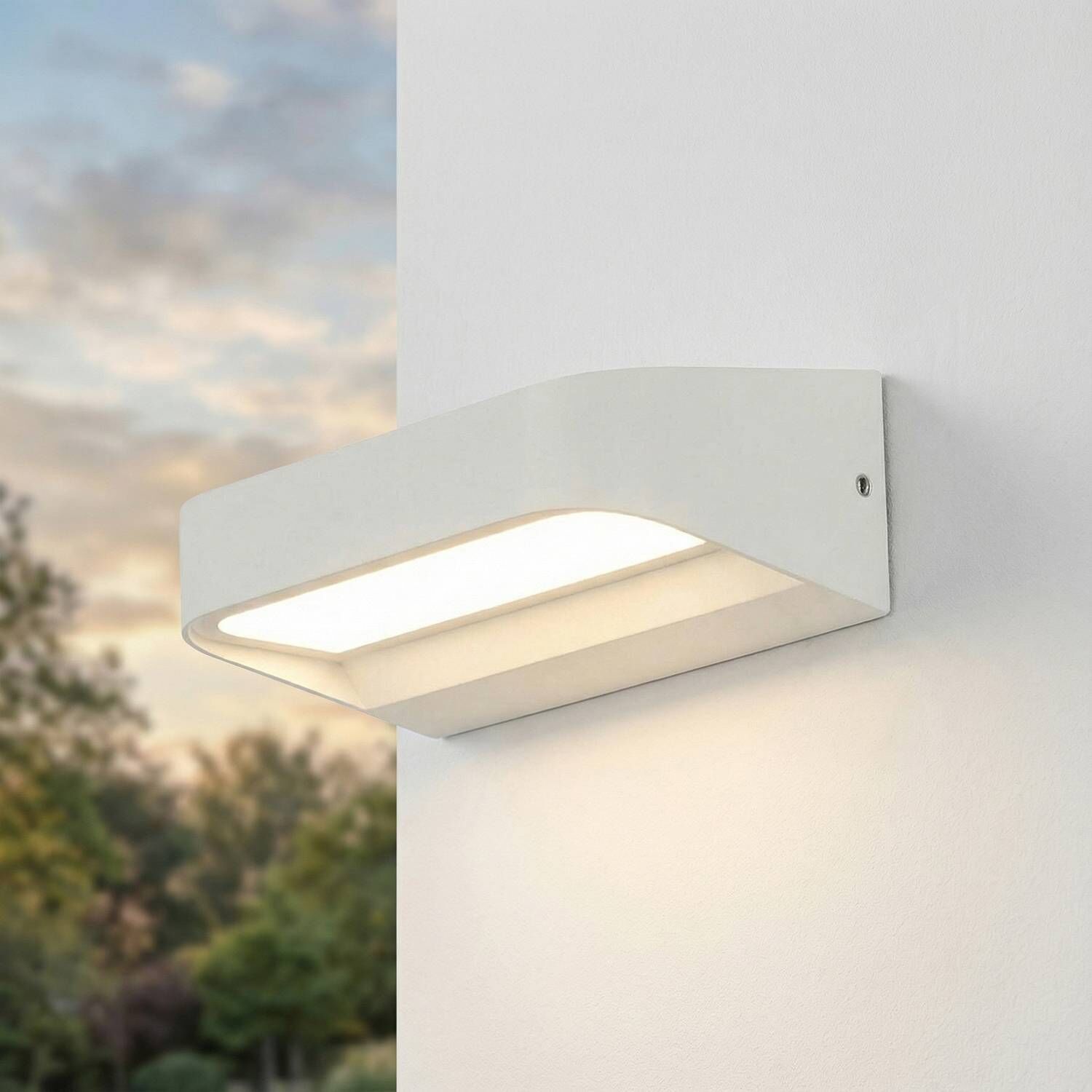 LED Außenleuchte Weiß Aluminium 8 W 900 lm IP54