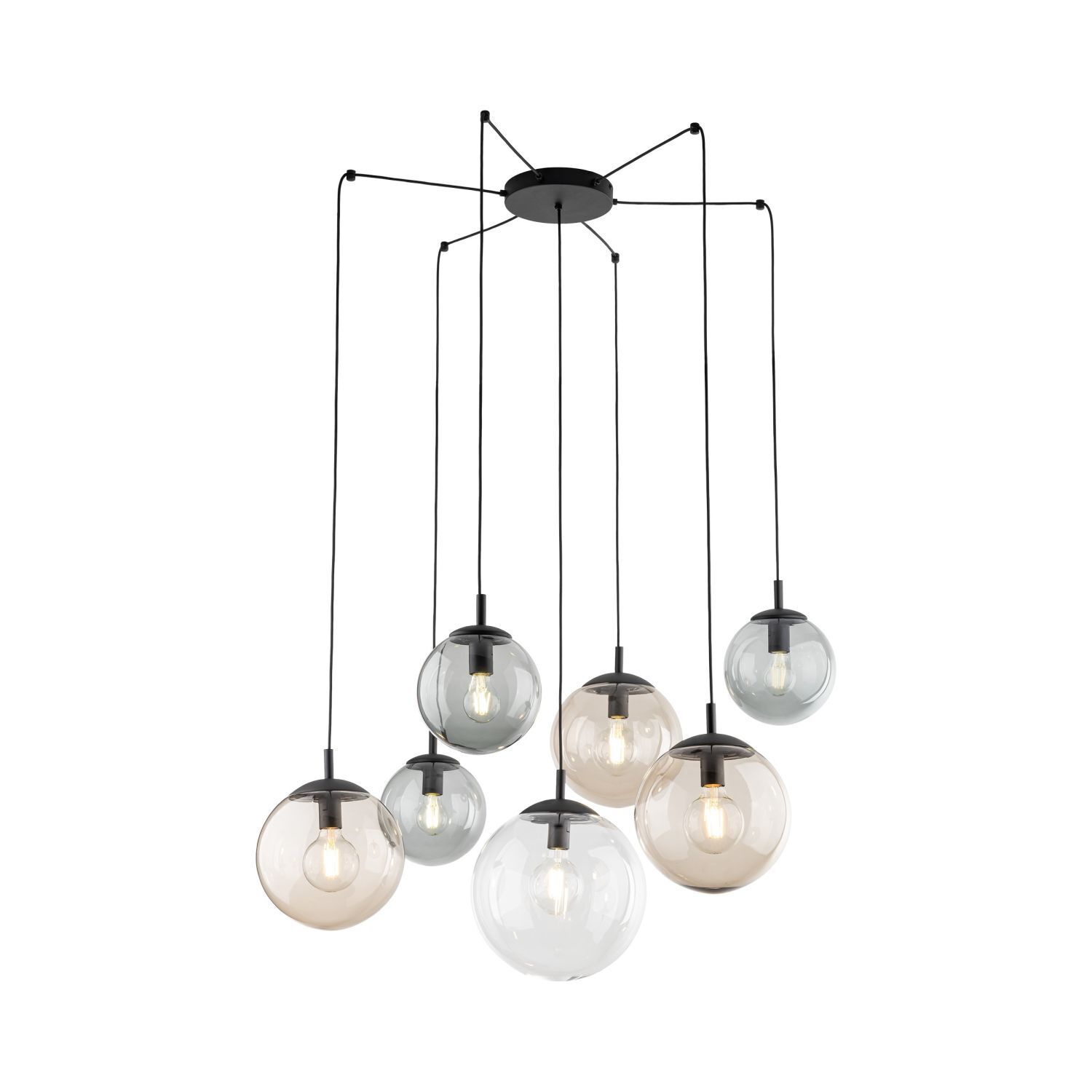 Hängeleuchte verstellbar B: max. 4 m Rauchglas 7x E27