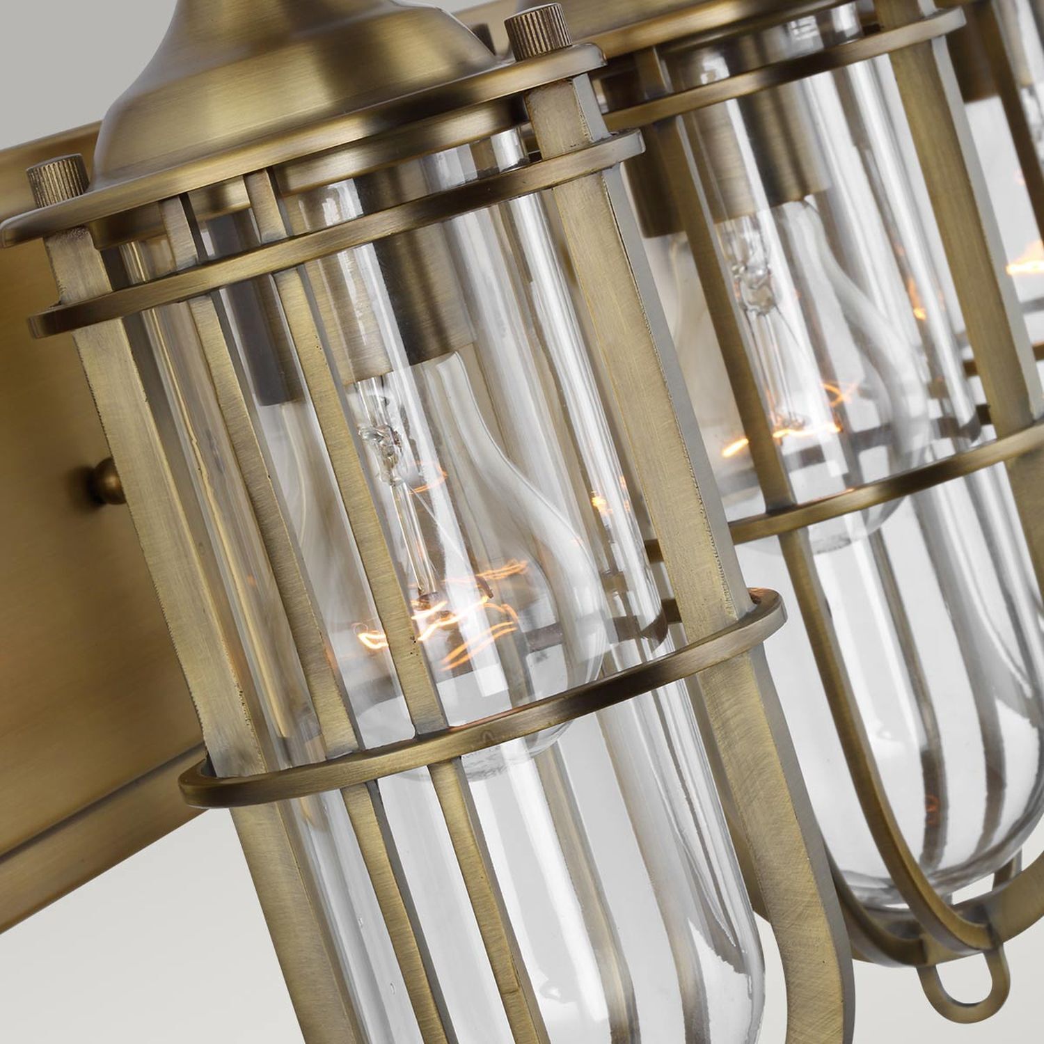 Badezimmerlampe Spiegel Metall Glas E27 IP44 54,3 cm breit