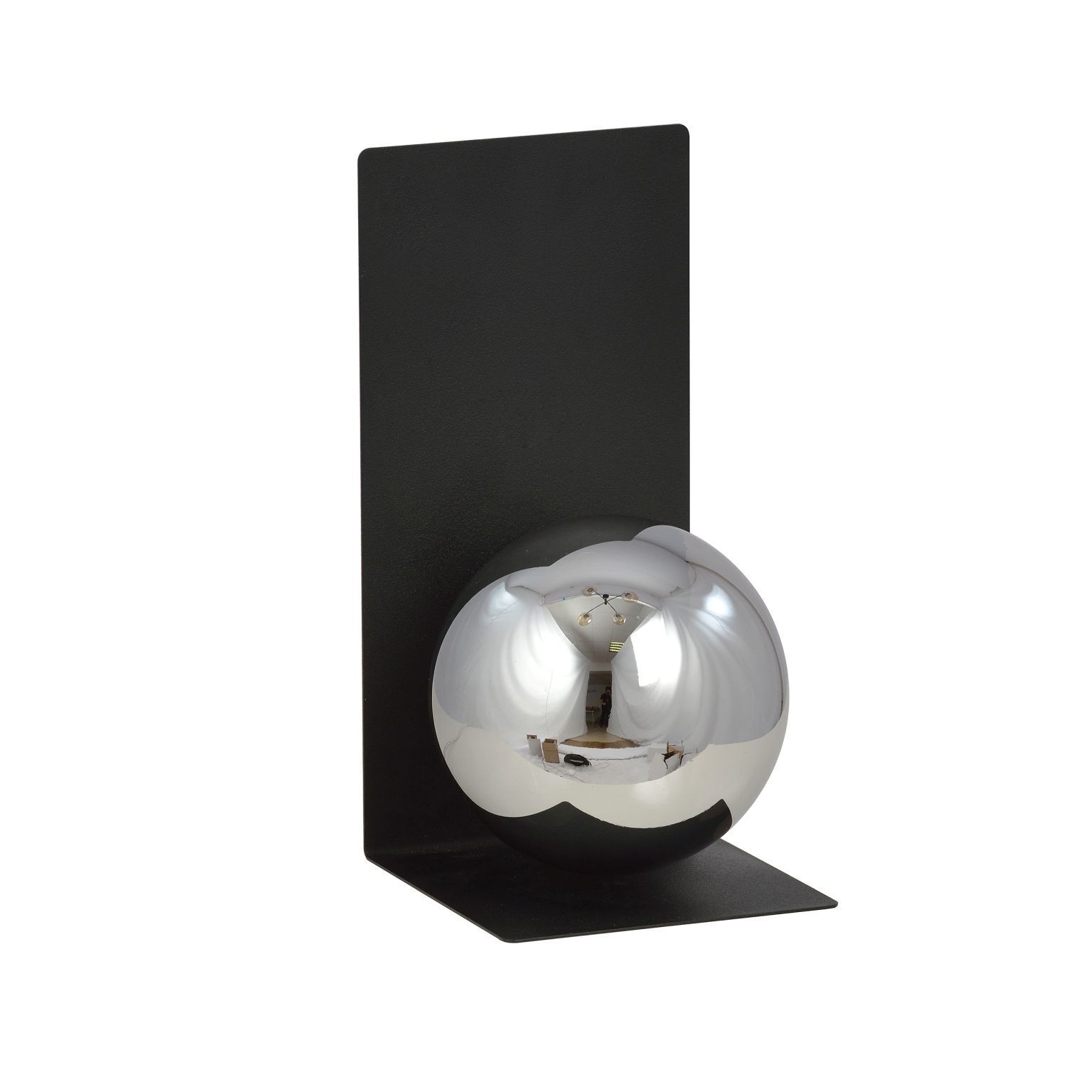 Wandlampe Kugelschirm Rauchglas Metall Schwarz Grau H: 30 cm