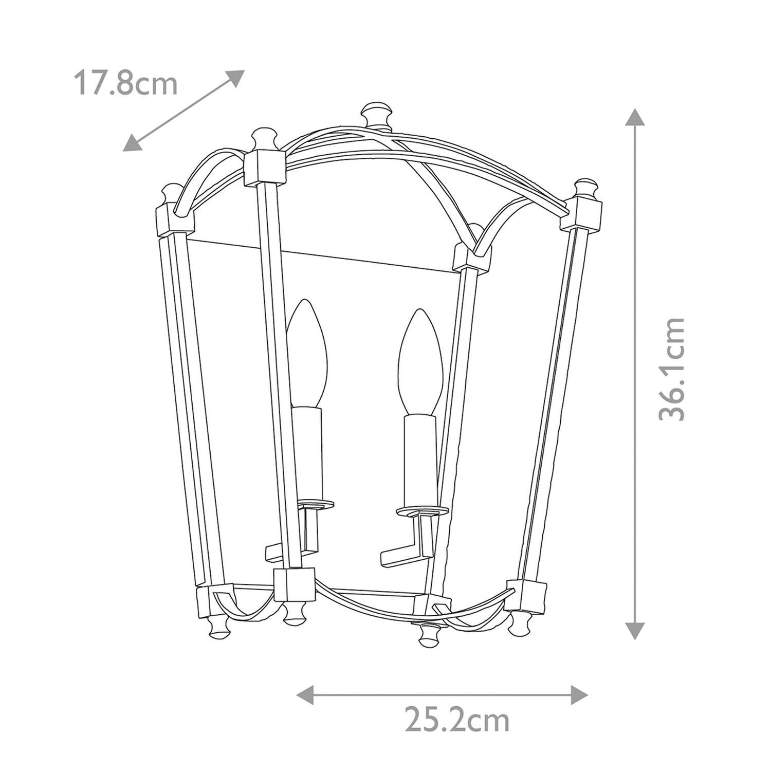 Wandleuchte Metall E14 36,1 cm hoch in Antikgold ZENOR Leuchter, Lampe