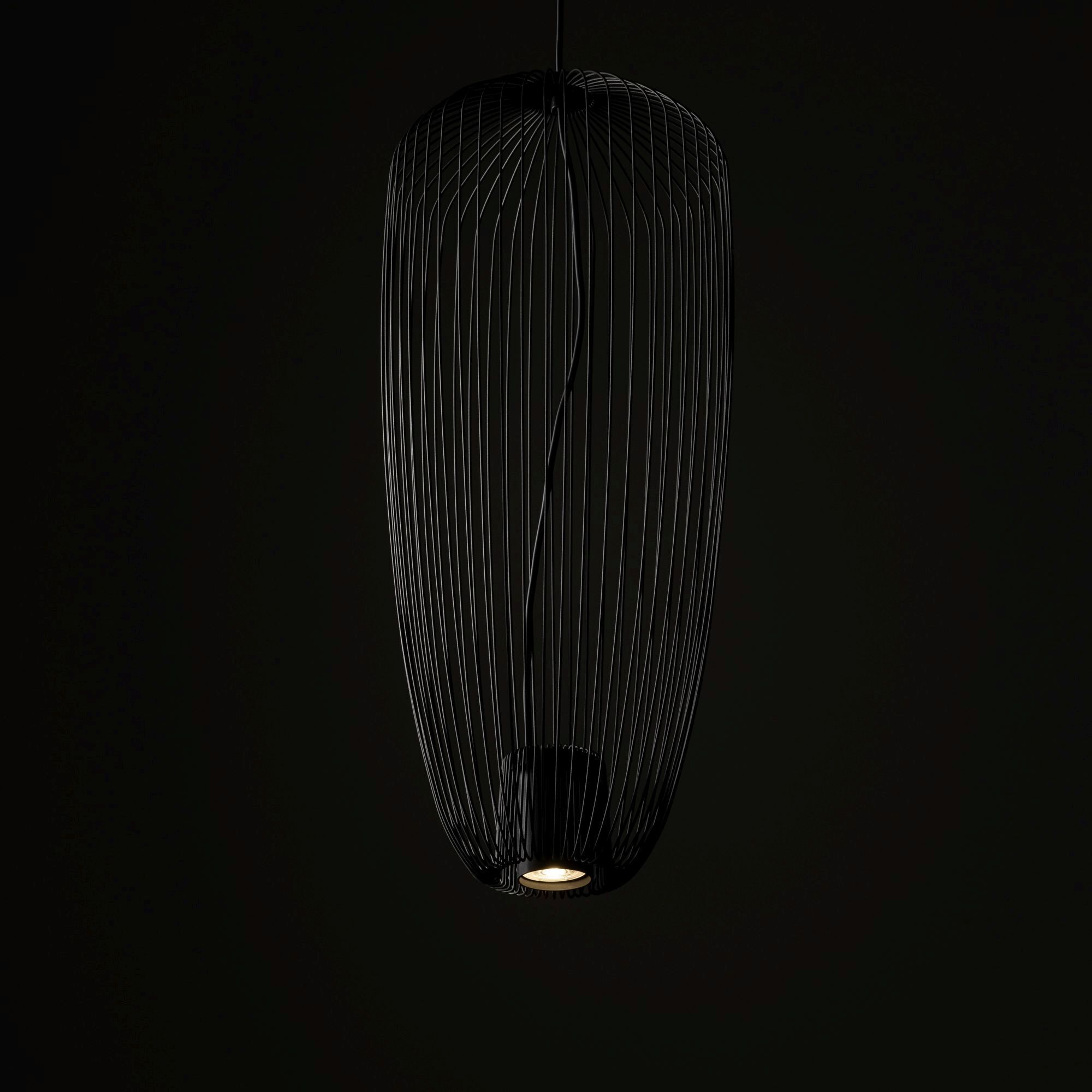 Draht Pendelleuchte Metall Umbra Grau B:27 cm GU10 hängende lampe, metallkonstruktion, kleinlampe, schwarz, e27 sicht