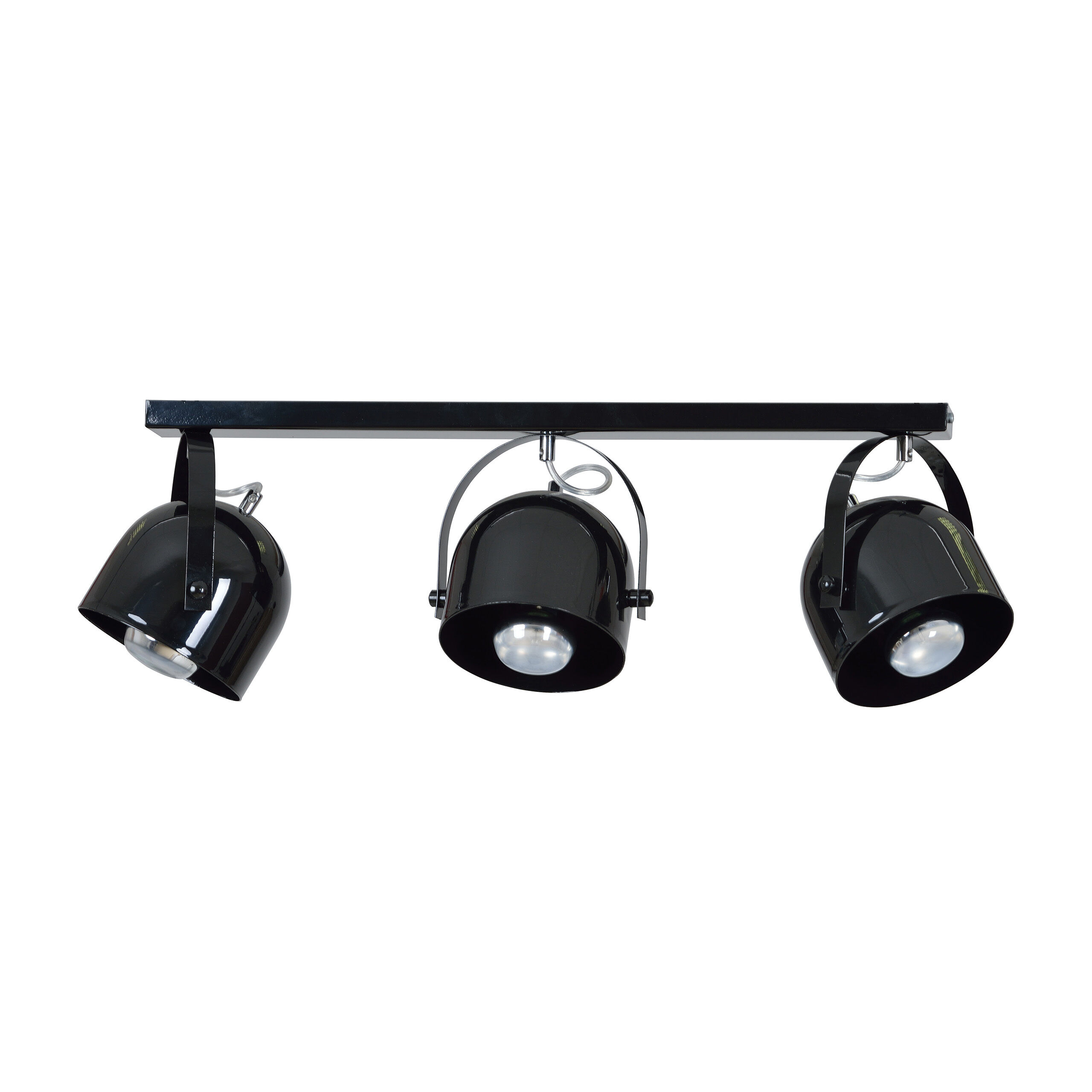 Deckenstrahler Schwarz Metall 3-flammig E27 Retro Beleuchtung, Leuchte