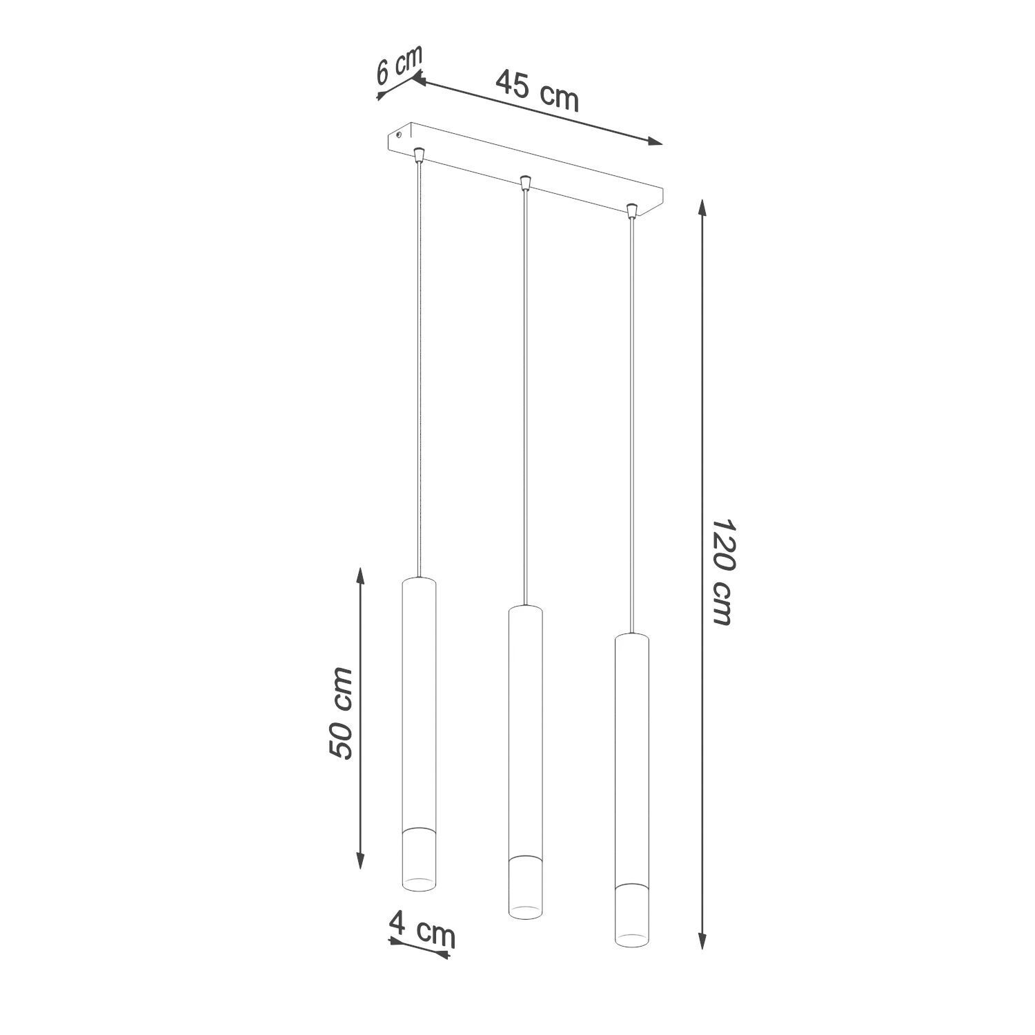 Pendelleuchte 3-flammig Metall Glas Weiß B: 45 cm