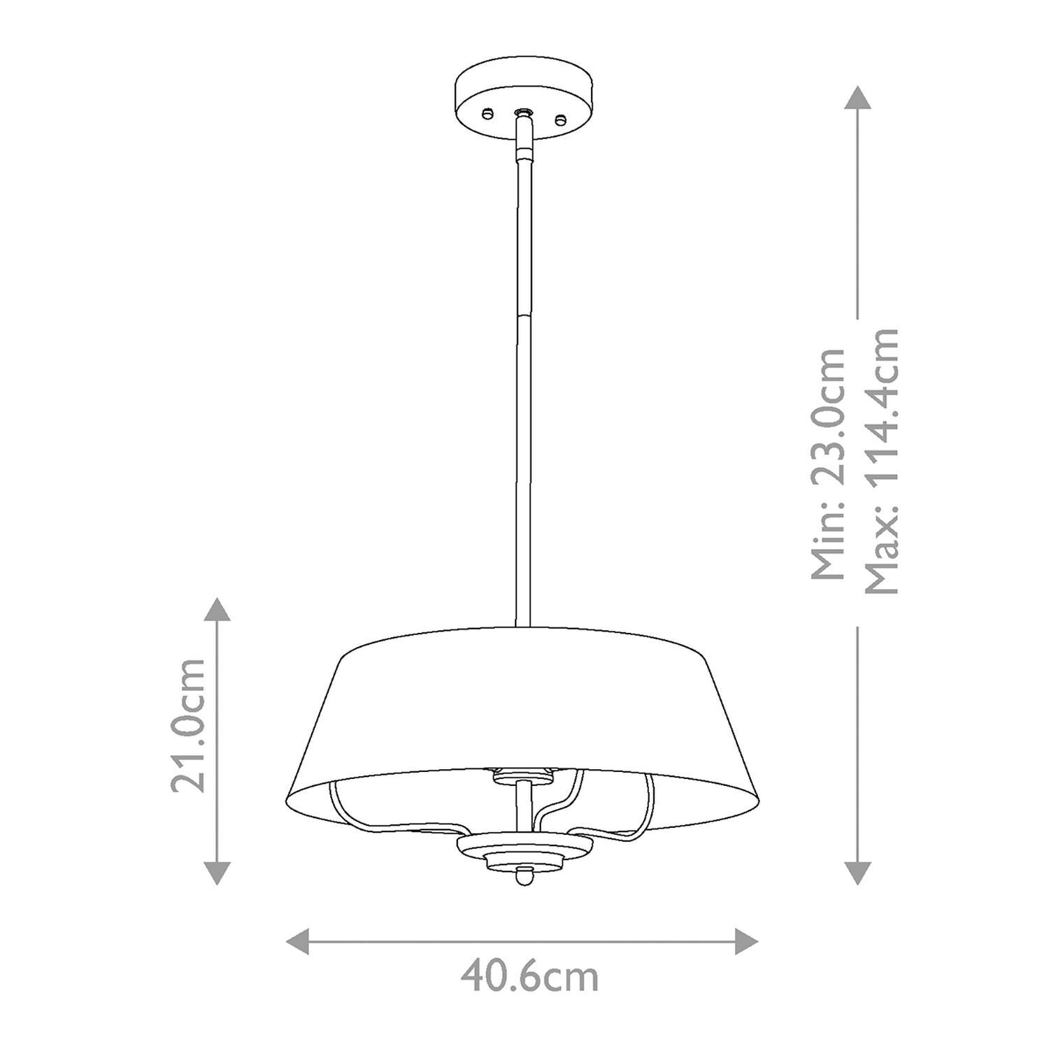 Deckenlampe verstellbar Metall H: max. 114 cm in Messing