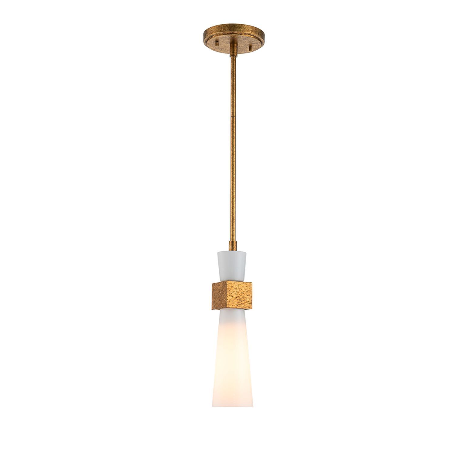 Deckenleuchte Metall Glas in Gold Antik Weiß E27 verstellbar
