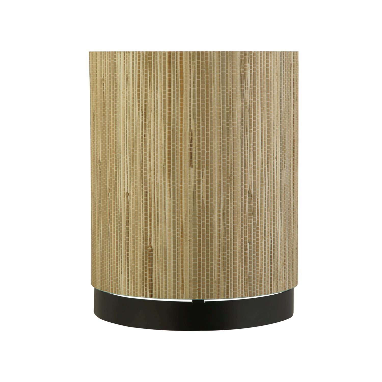 Runde Tischlampe Bambus Metall klein 23 cm natürlich Drinnen, Innenarchitektur, Lampe
