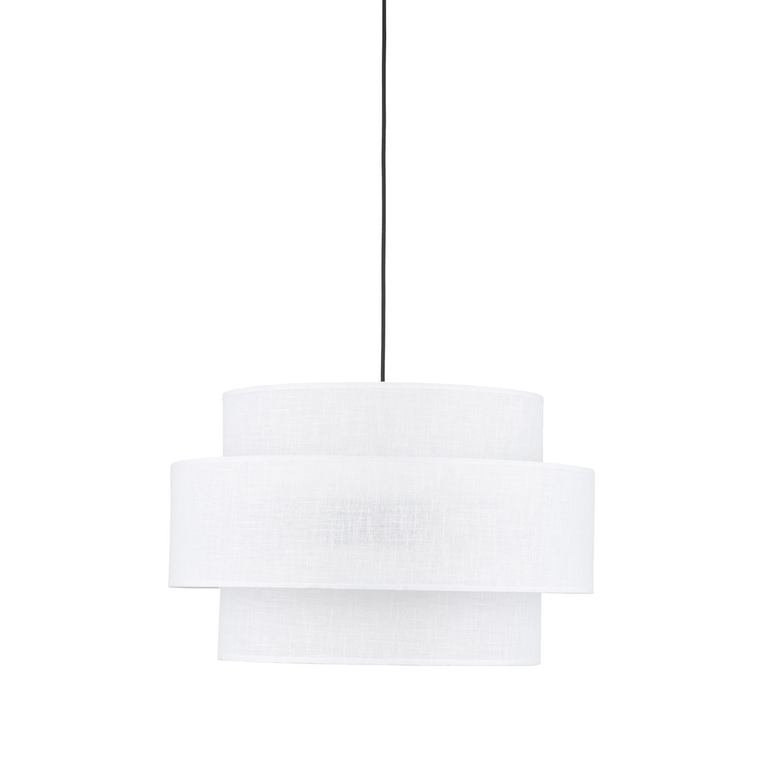 Pendelleuchte Stoff Weiß Ø 50 cm H: max. 160 cm 3x E27 Leuchter, Lampe