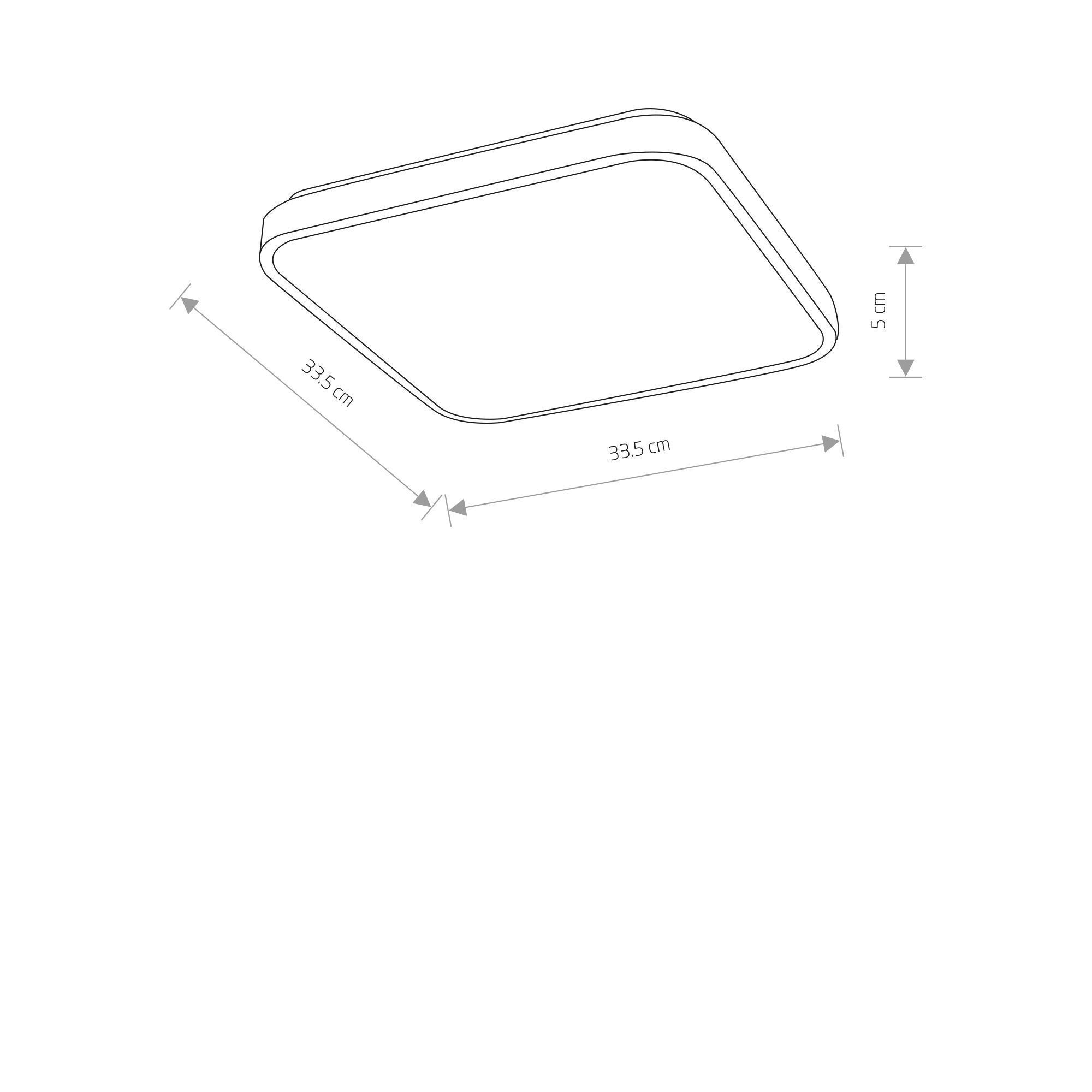 Runde LED Deckenlampe Schwarz Metall 1200 lm Ø33,5 cm Teller, Beleuchtung, LED, Deckeneinbau, Quadratisch